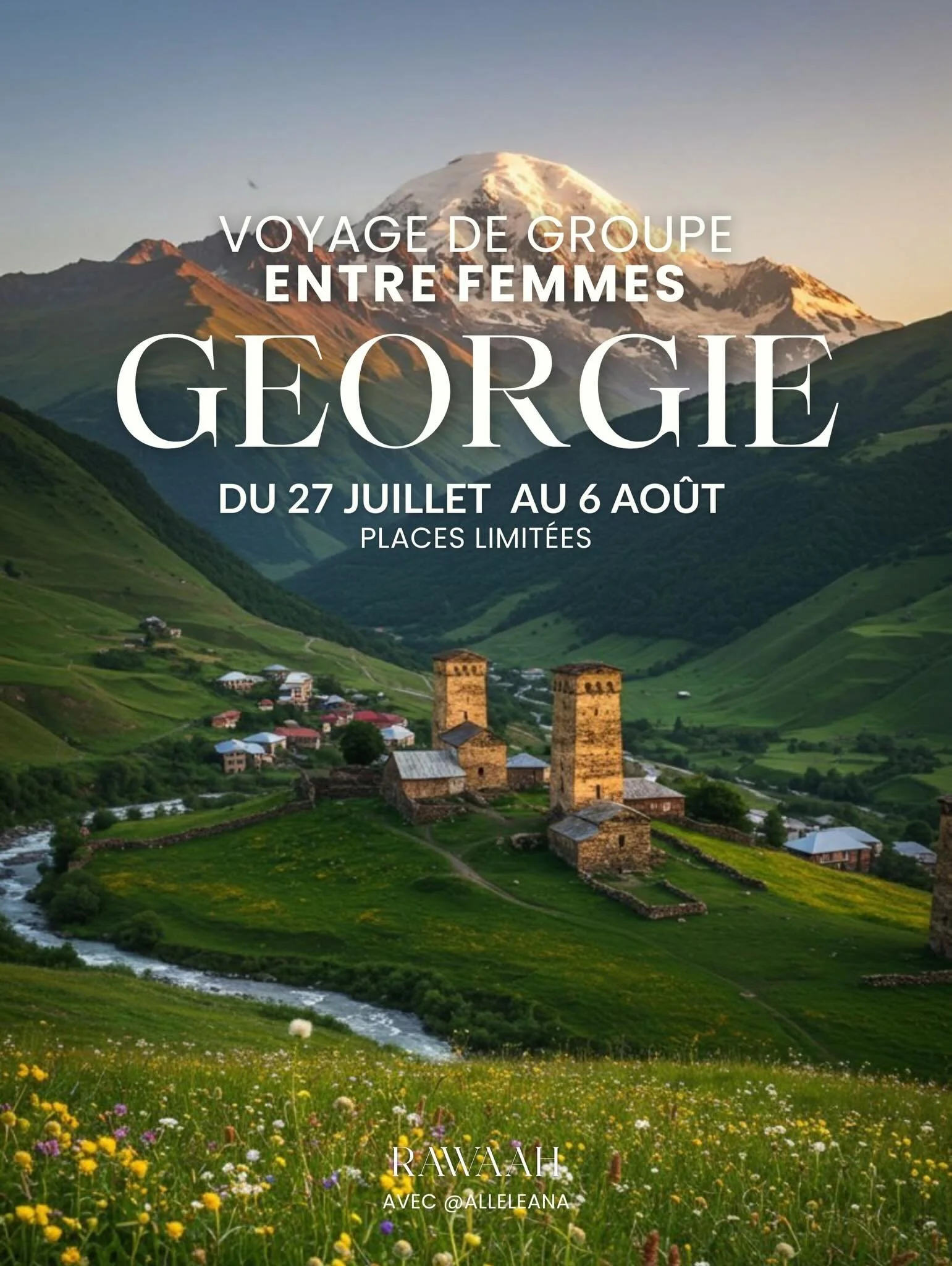 G&Eacute;ORGIE : EXP&Eacute;DITION CAUCASE 🇬🇪

Pr&ecirc;tes pour une aventure brute ? Du 28 juillet au 7 ao&ucirc;t 2026, je vous emm&egrave;ne explorer la Svan&eacute;tie et la r&eacute;gion de Racha. Un itin&eacute;raire entre montagnes sauvages,