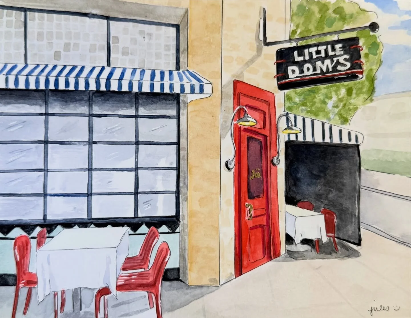 Little Dom&rsquo;s commission🍸🍔 going off to its new home. Also available as a print.