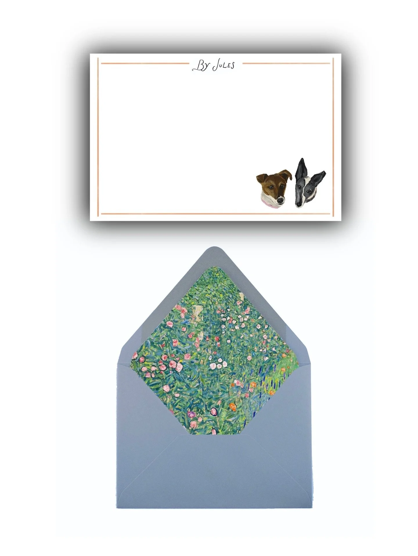 Girls don&rsquo;t want a boyfriend, they want personal stationery featuring their pets and envelopes lined with Gustav Klimt&rsquo;s Italian Garden Landscape, or a block print textile, or a French pattern wallpaper&hellip;

Explorations for a custome