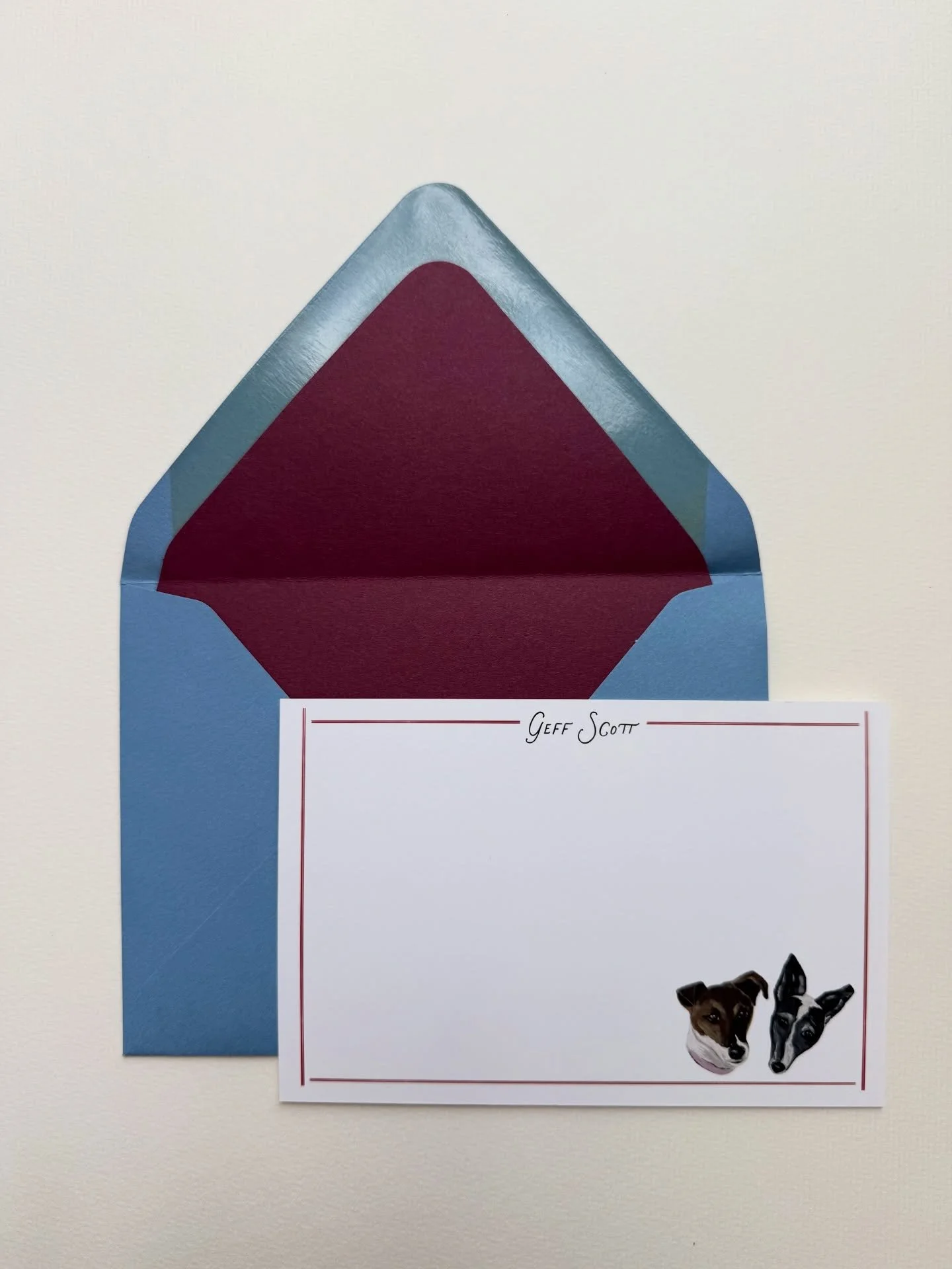 Custom stationery and portraits of Quinn &amp; Franny 🌸🌱