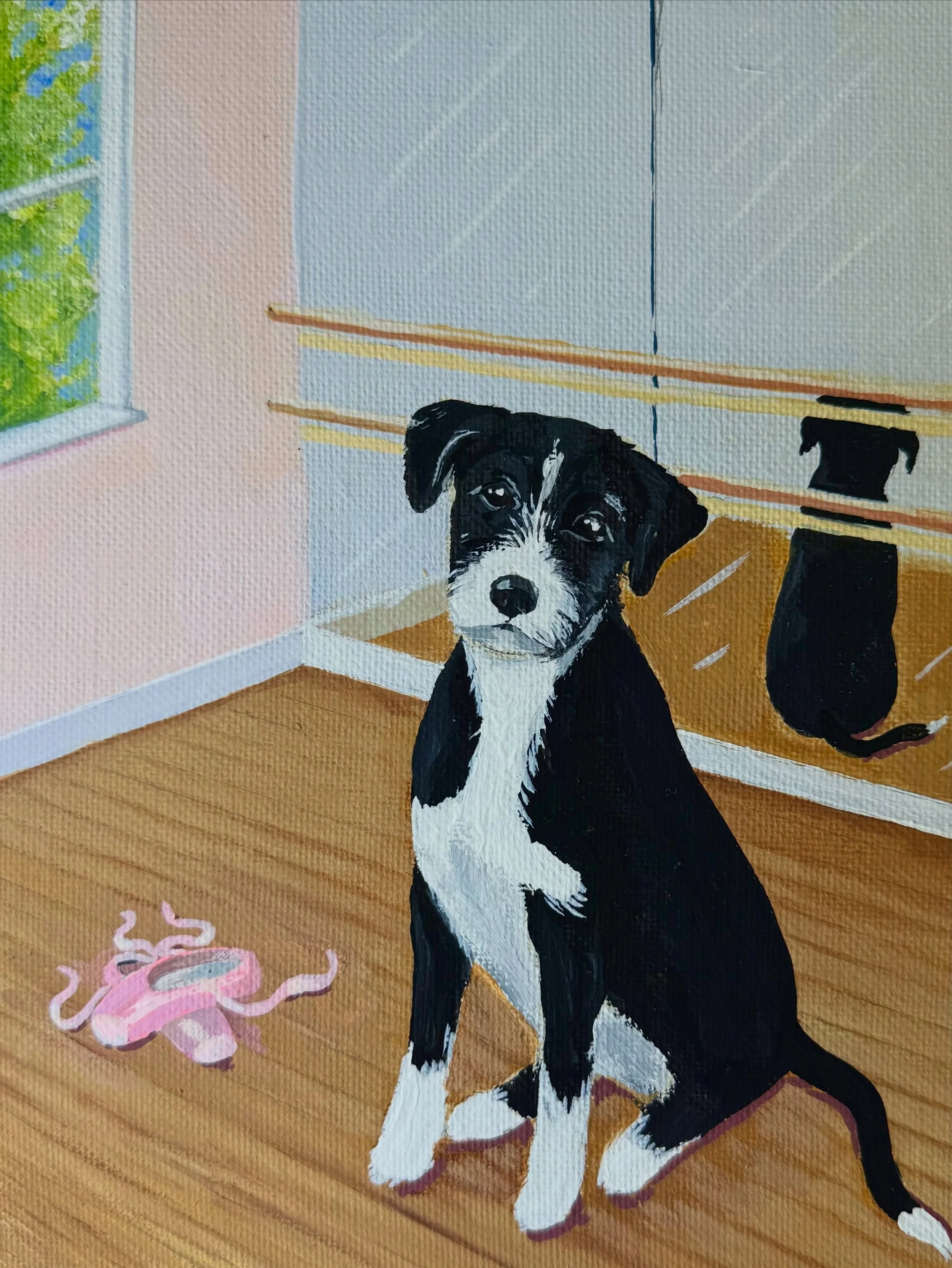 A ballerina&rsquo;s dog in the studio 🩰🎀

Can&rsquo;t get over how thoughtful this bday gift was!