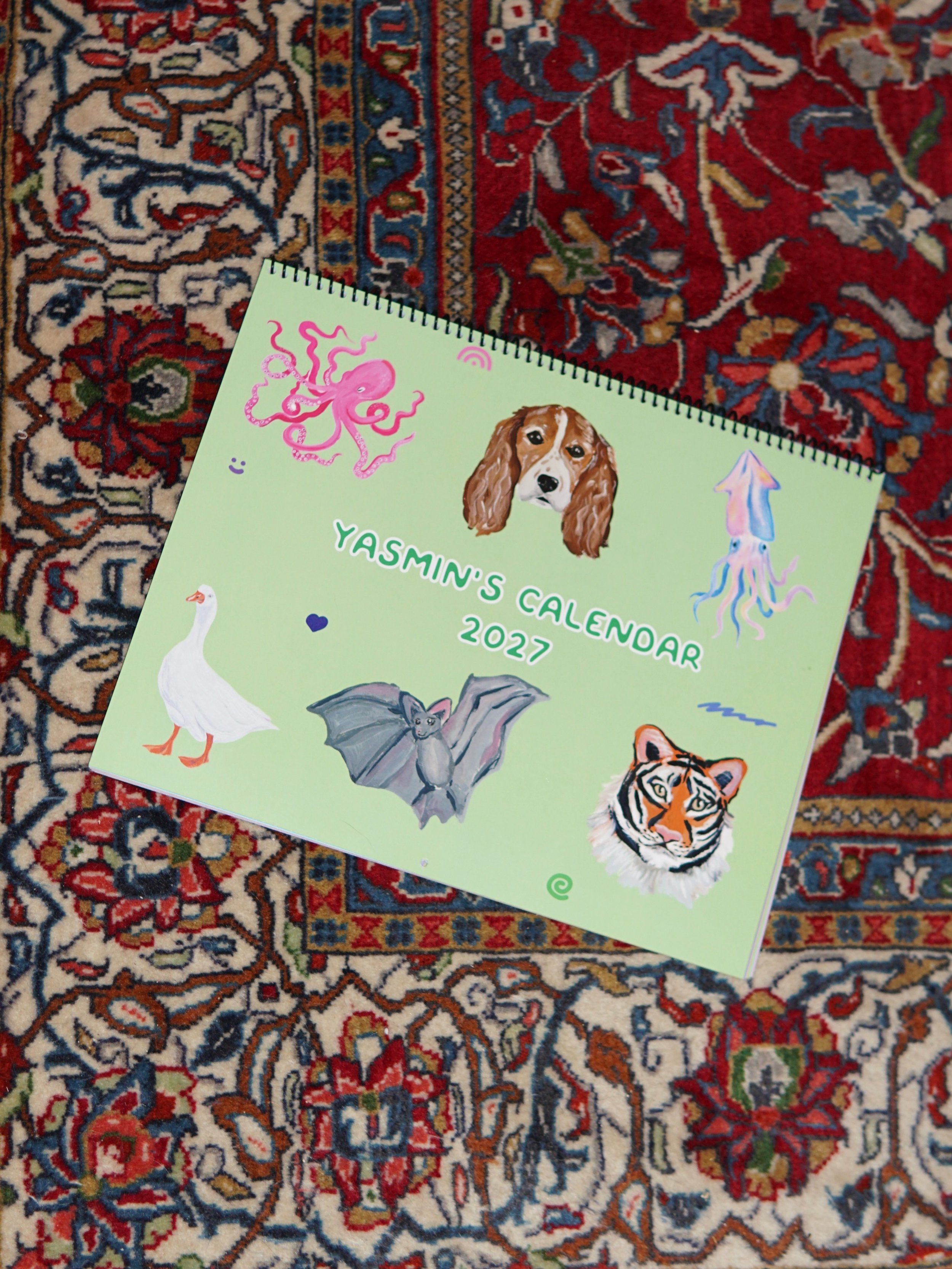 An all-time favorite commission for a lucky little girl&rsquo;s birthday: a calendar featuring 12 custom animals and pets along with family members&rsquo; birthdays. 🐙🐶🦑🪿🦇🐯

General ones available now for pre-order! In my bio! And you can even 