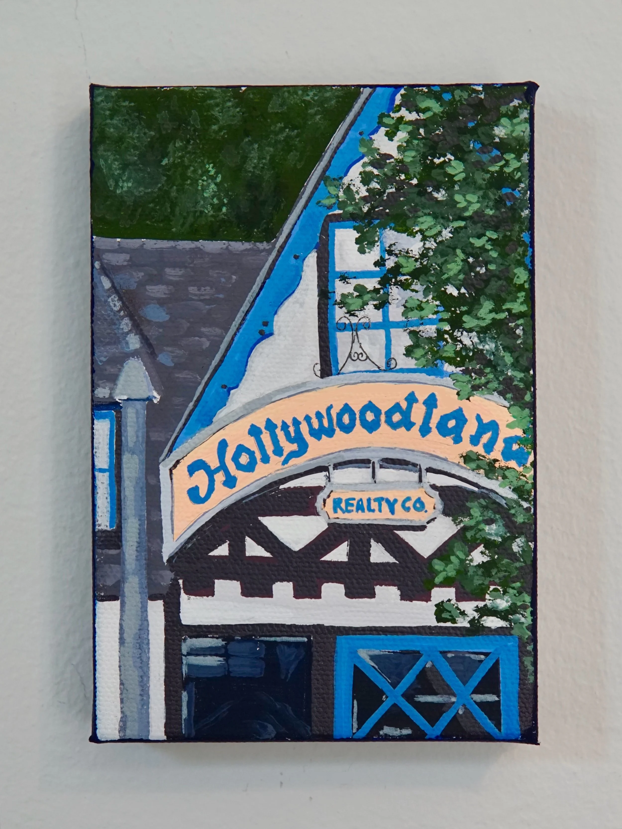 I&rsquo;ve been meaning to paint this little glowing Beachwood Canyon landmark for years! Built in 1923, the Hollywoodland Realty building was the sales office for the new neighborhood, where lots sold for $2.5k to $55k. I feel like most people don&r