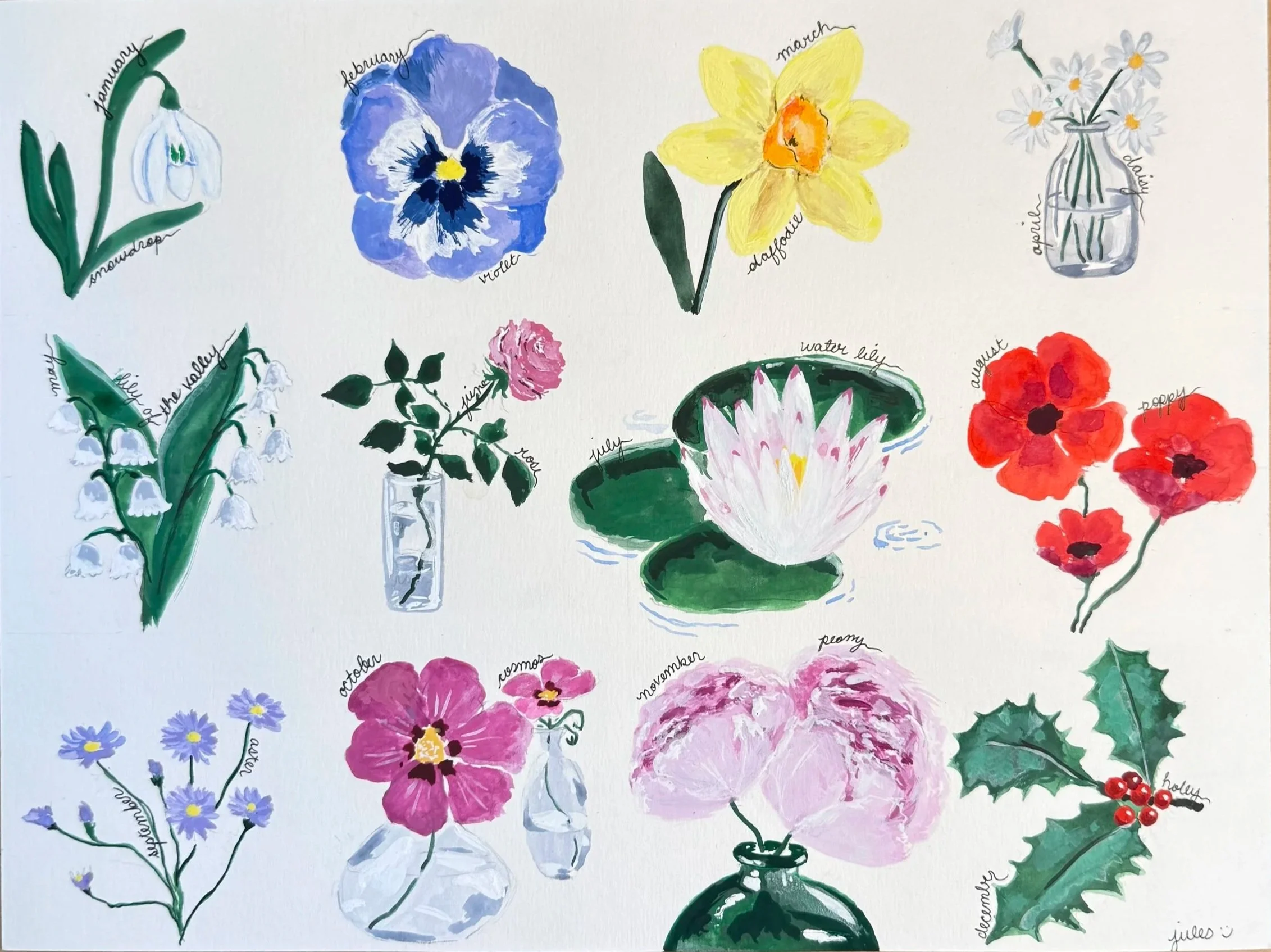 Flowers of the Month Print