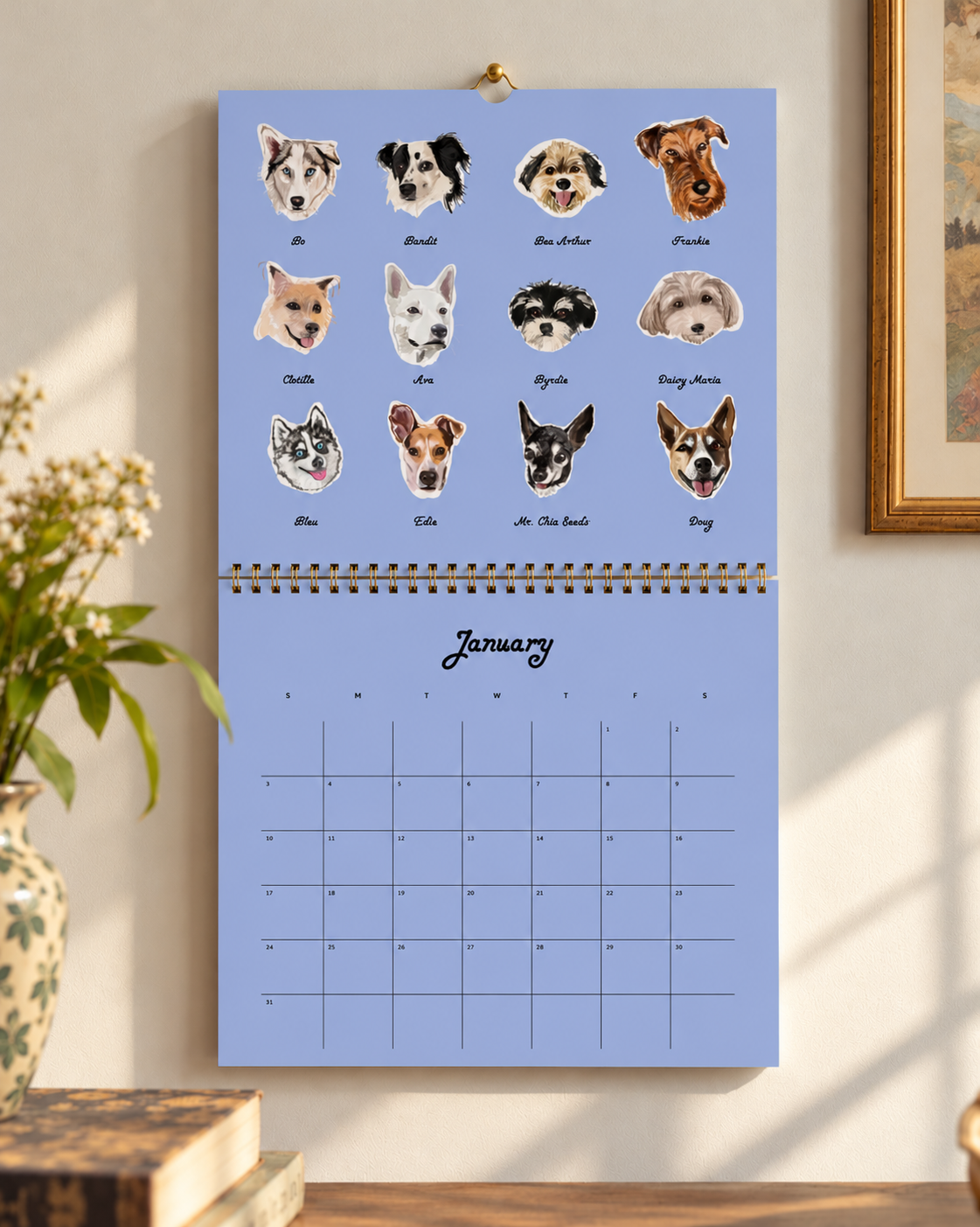 Cozy January Dog Calendar Display.png