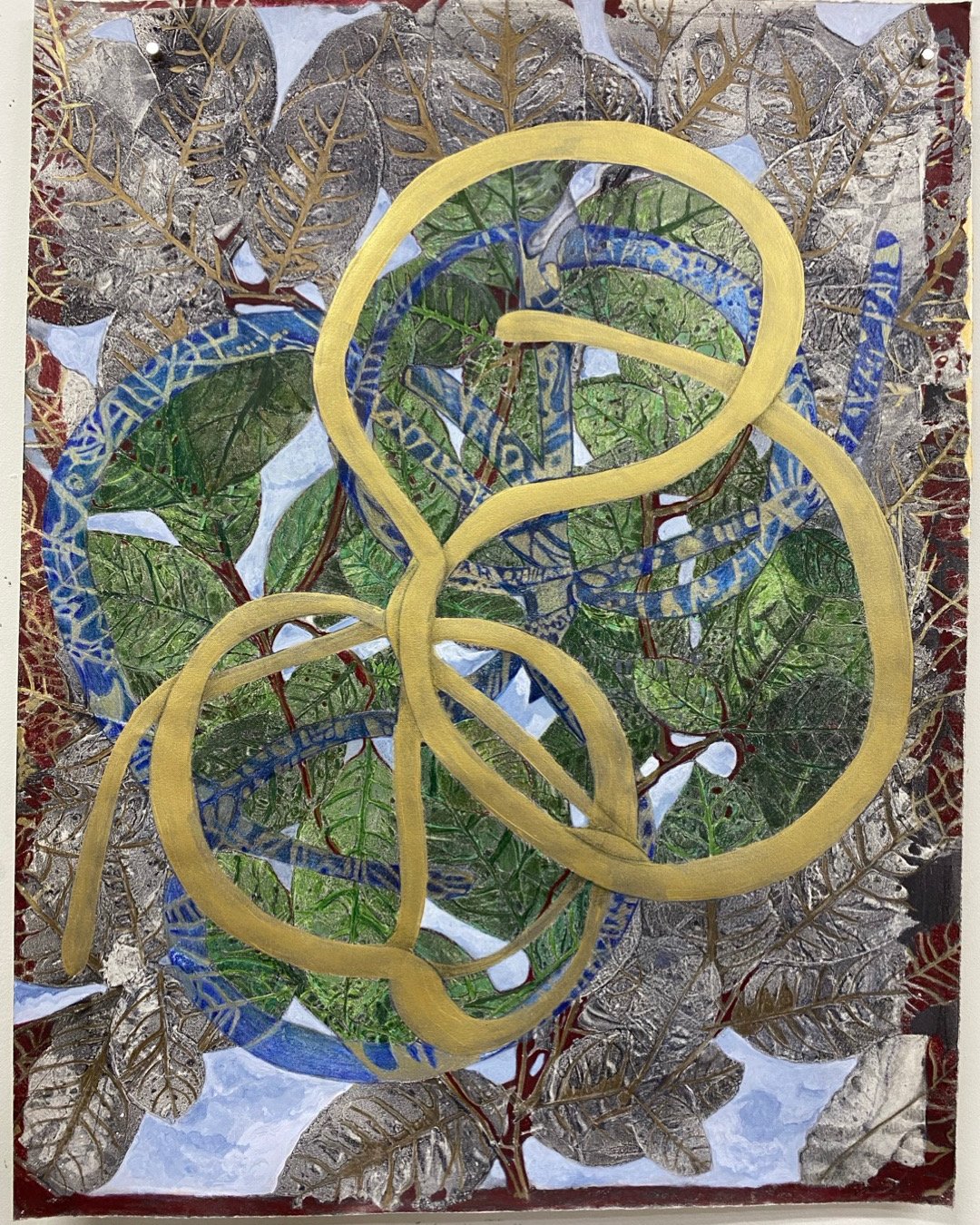 Golden Gate, Ink, Acrylic, and Prismacolor on Rives, 2025