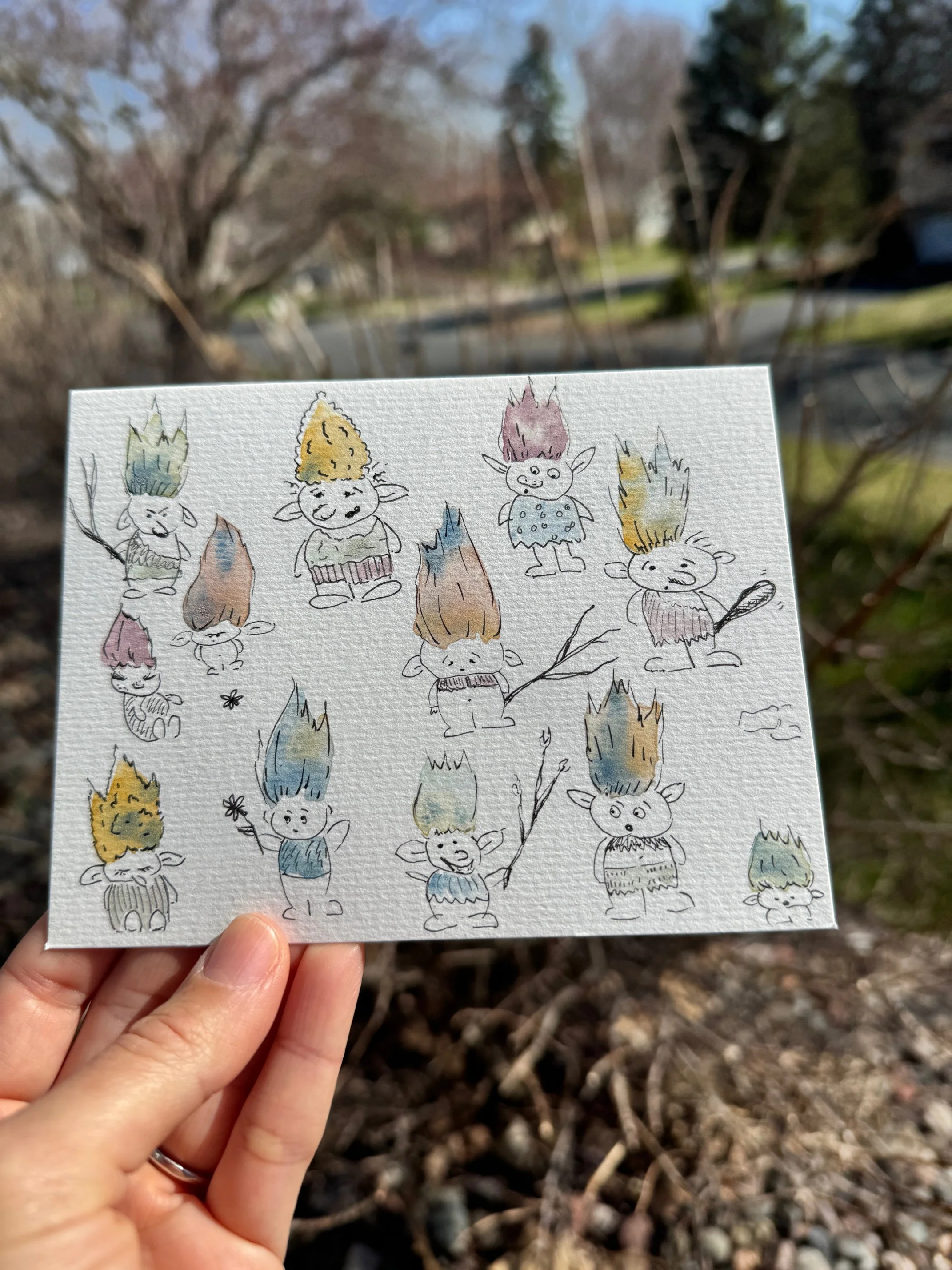 Watercolor Troll Notecards with Alla Hale