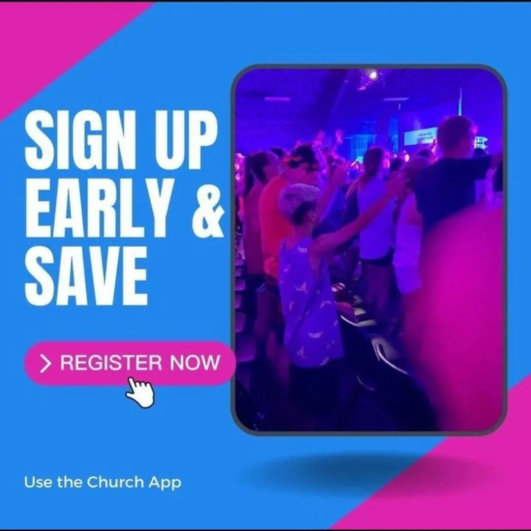 Today is the last day to sign up for youth camp and Dnow at a discounted rate!! Register and place a deposit before the new year to lock in the lower price.

Registration can be done in the church app.