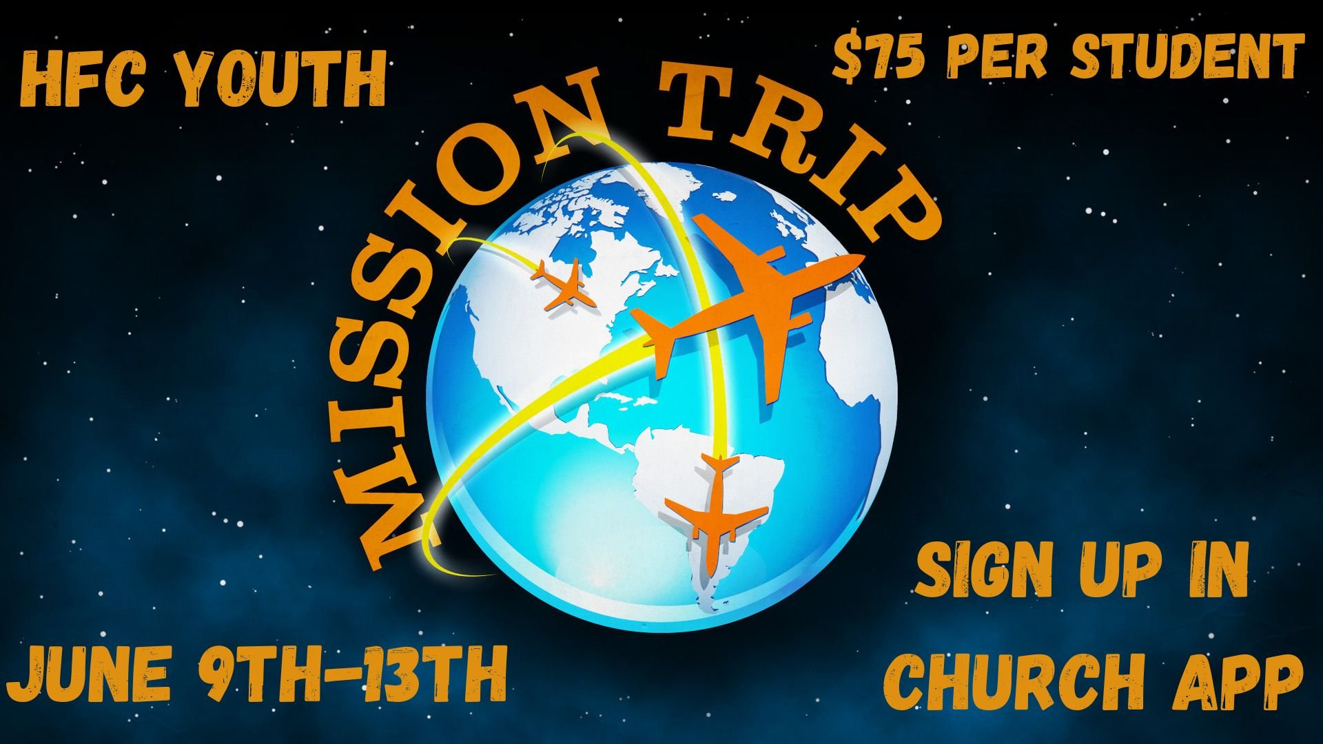 ATTENTION PARENTS, our HFC Youth mission trip is coming up soon. It will be June 9th through 13th. Cost is $75. If your student is interested, get them registered in the church app. 

https://hilltopfamily.churchcenter.com/reg.../events/2264461