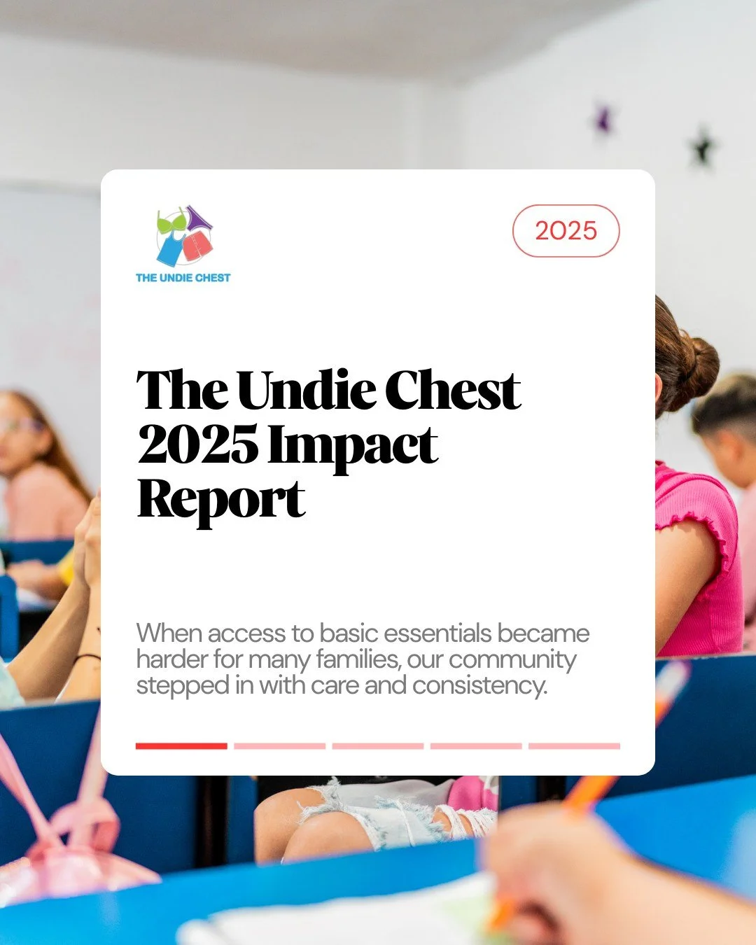2025 asked a lot of families and the nonprofits who serve them. 

And even so, our community showed up with care, consistency, and generosity 💚

Through our nonprofit arm, The @undiechest, 9,414 pounds of new underwear and clothing reached shelters,