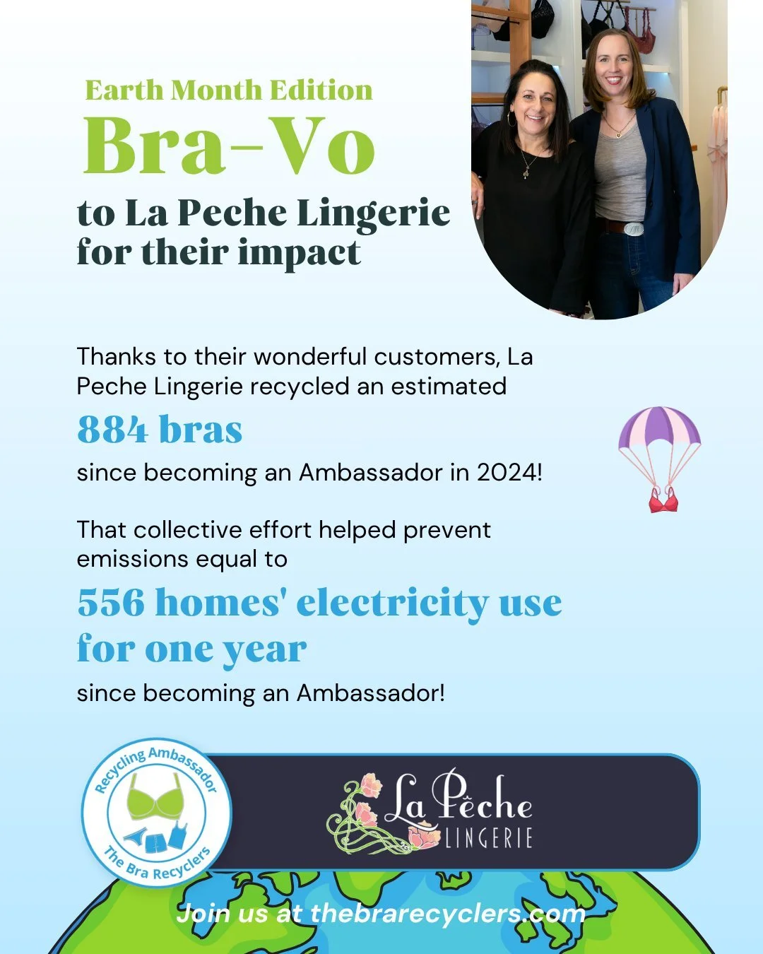 Now THIS is what impact looks like 🙌

Huge shoutout to La Peche Lingerie ( @lapechelingerie ) in Vermont for showing up, taking action, and bringing their community along with them as a Bra Recycling Ambassador.

They&rsquo;ve made it easy for their