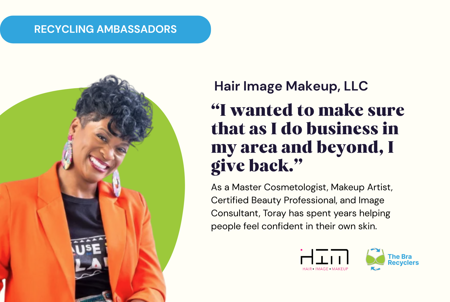 Hair Image Makeup Joins The Bra Recyclers as a Recycling Ambassador in Ohio