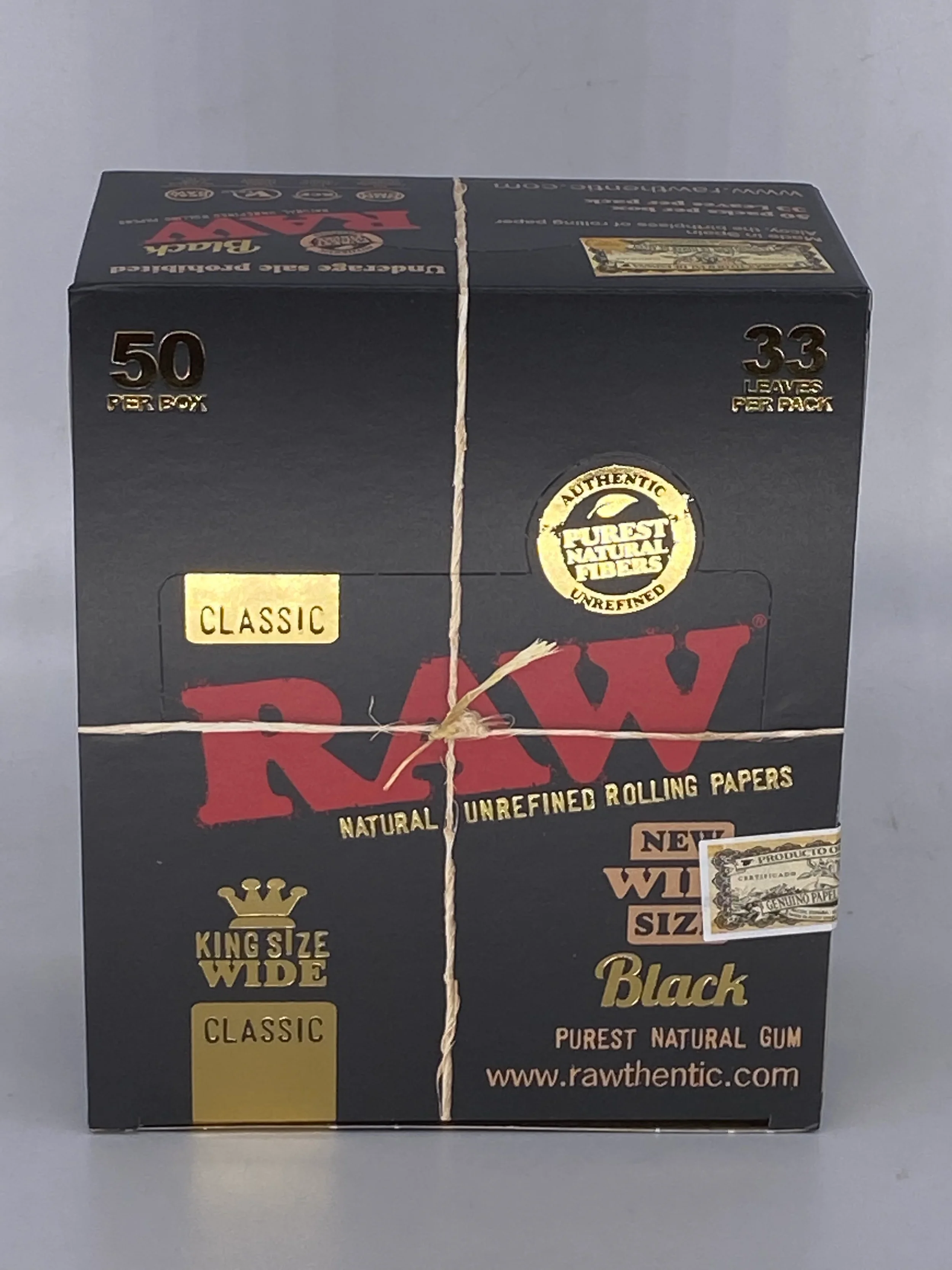 RAW Black King Size Slim Classic. 50 Unidades