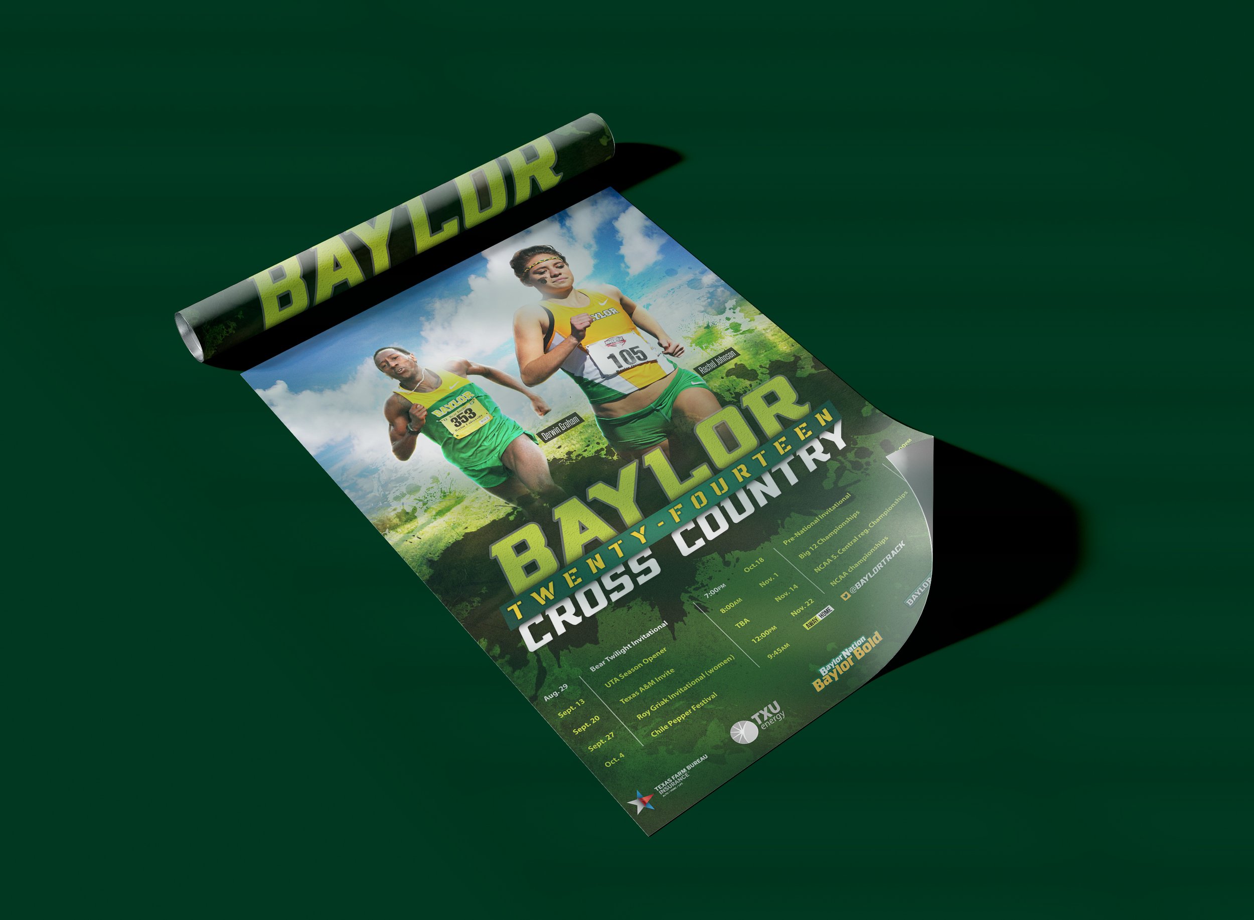 Baylor Cross Country Poster. 500 Print Count.