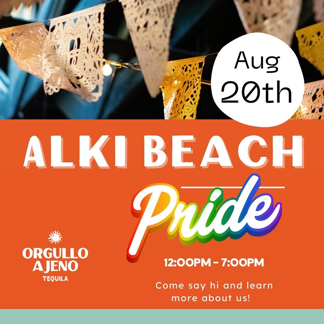 We&rsquo;re keeping the #pride celebrations going tomorrow at alkibeachpride! We can&rsquo;t wait to meet you all and share more about our journey in creating the FIRST LGBTQ+, Mexican, woman-owned tequila brand! We&rsquo;ll have merch items availabl