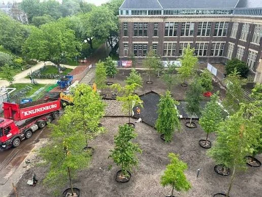 Tijdens de aanleg