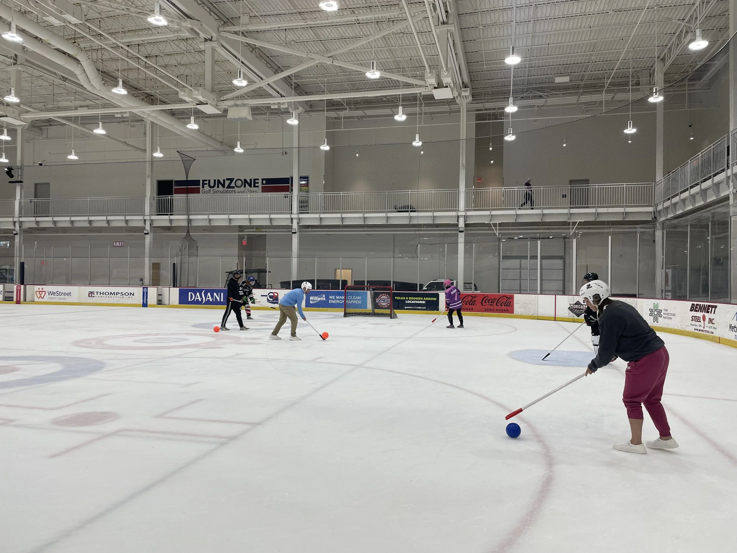Participants were introduced to the world of broomball on day 1 of our free broomball clinic!