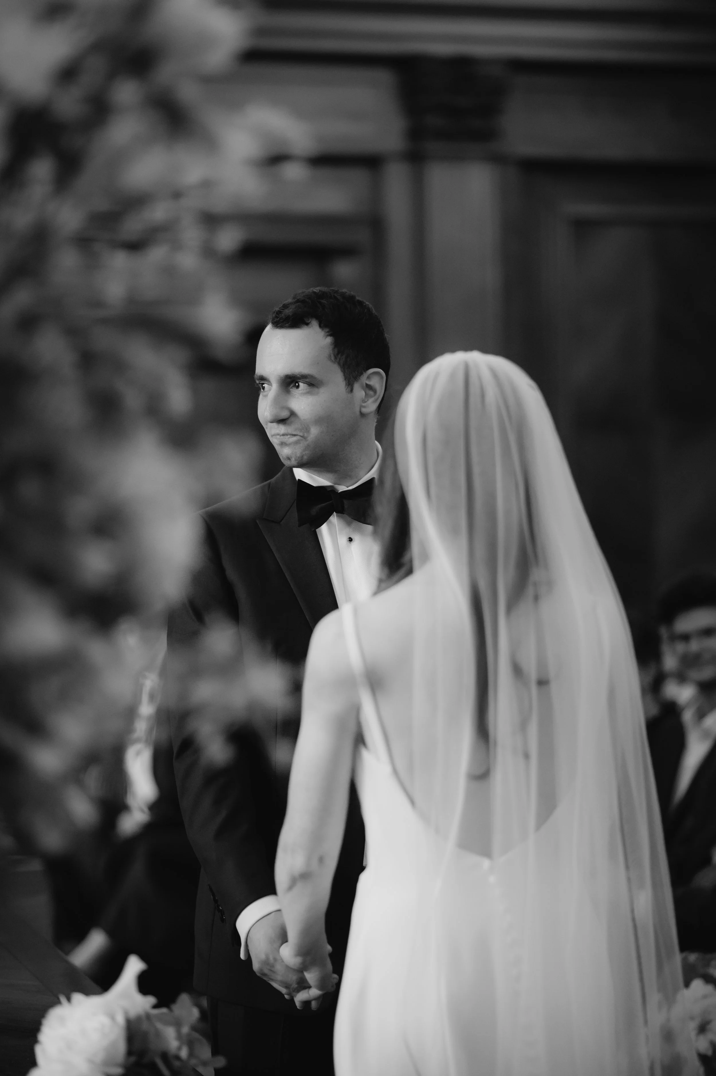 London wedding photography at Marylebone Town Hall groom smiling