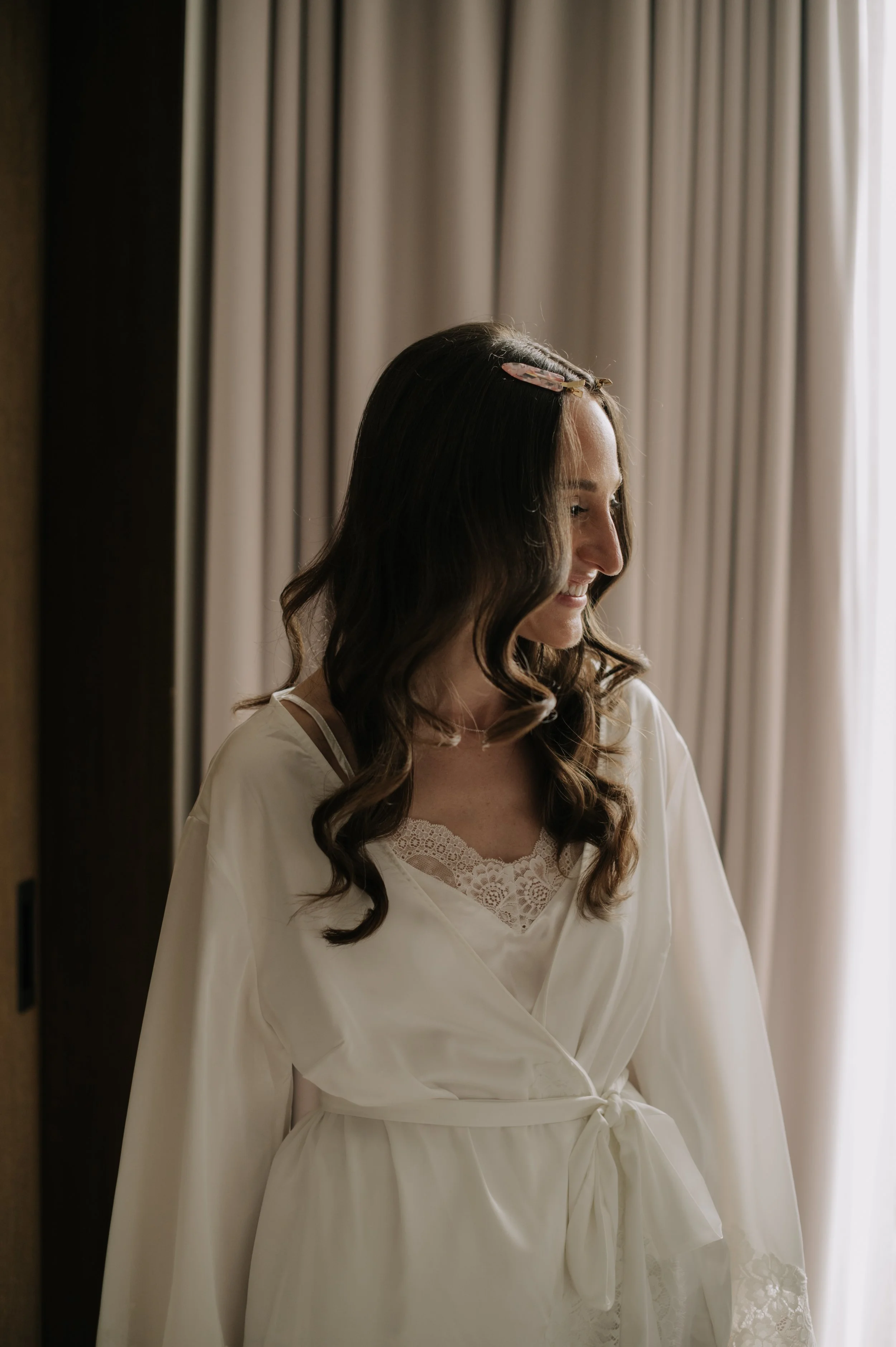 London wedding at Marylebone Town Hall Bride smiling