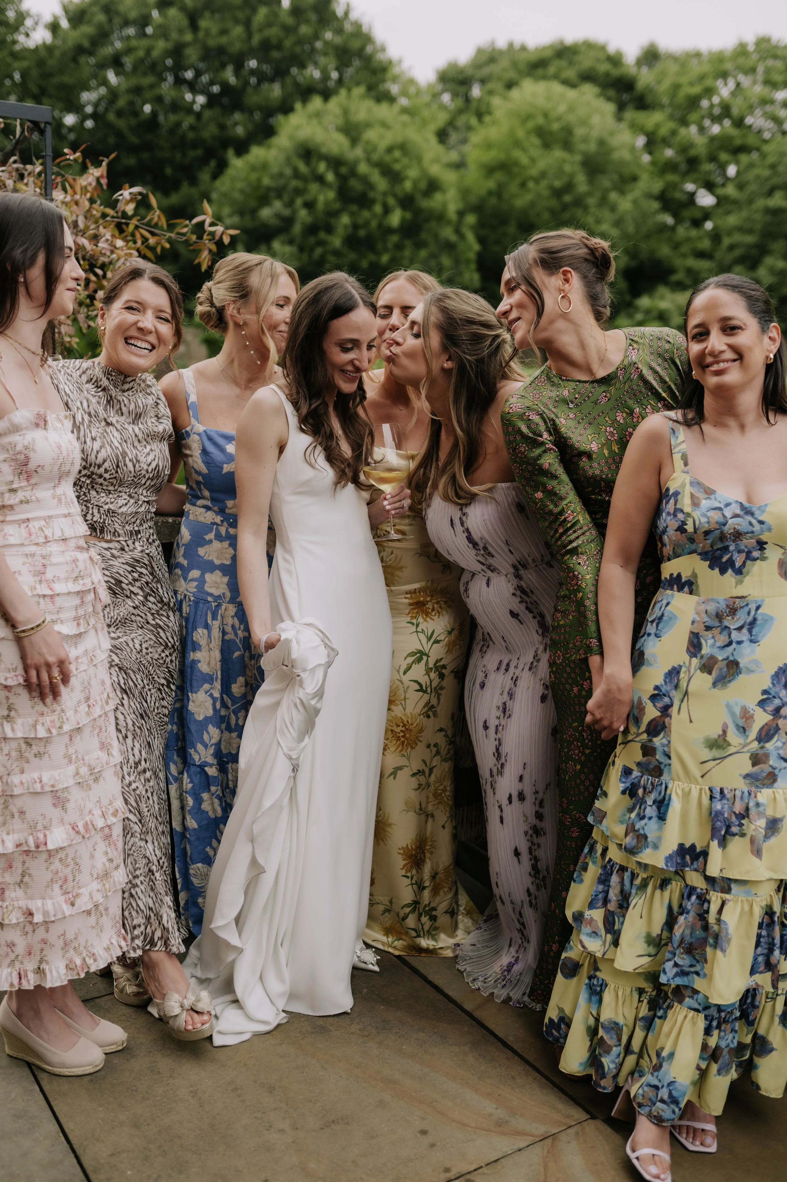 London wedding photography at Belvedere in Holland Park bride and girls smiling 