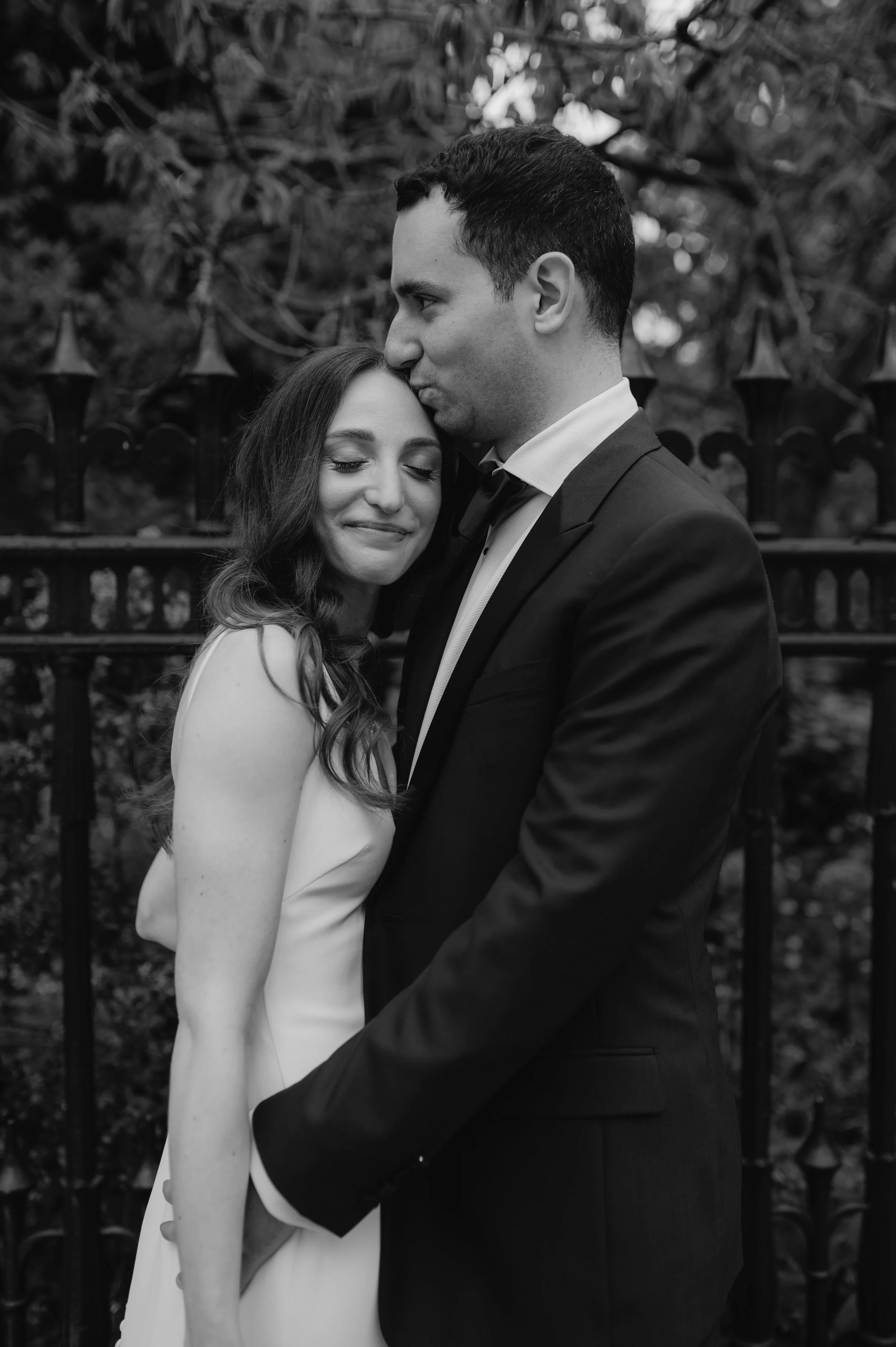 London wedding photography at Marylebone Town Hall bride and groom in embrace