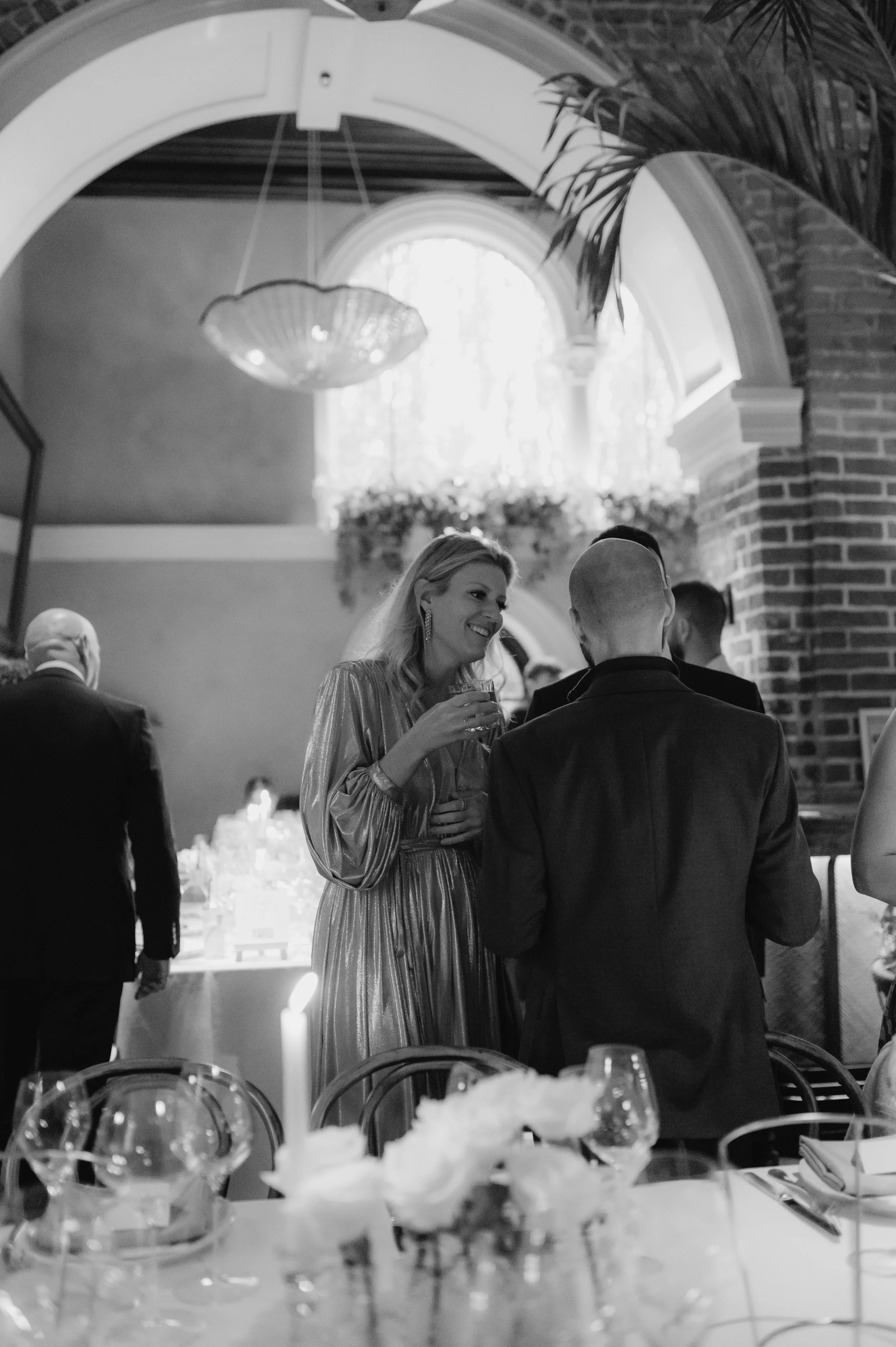 London wedding photography at Belvedere in Holland Park guests smiling 