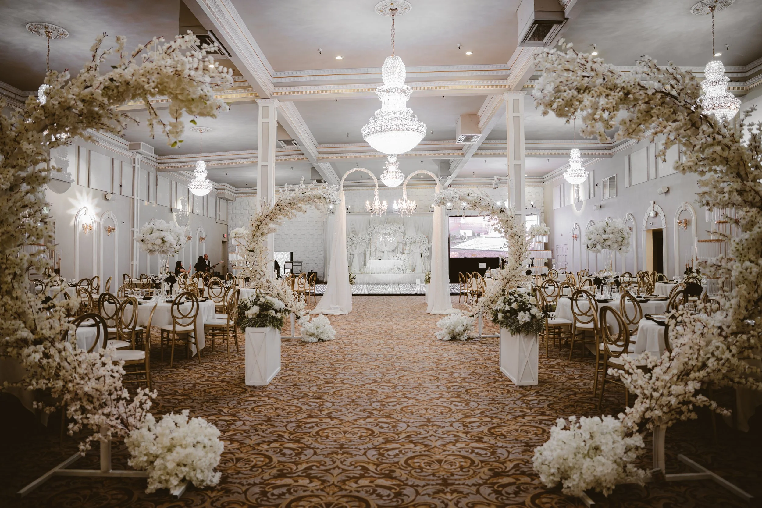 wedding dress hanging