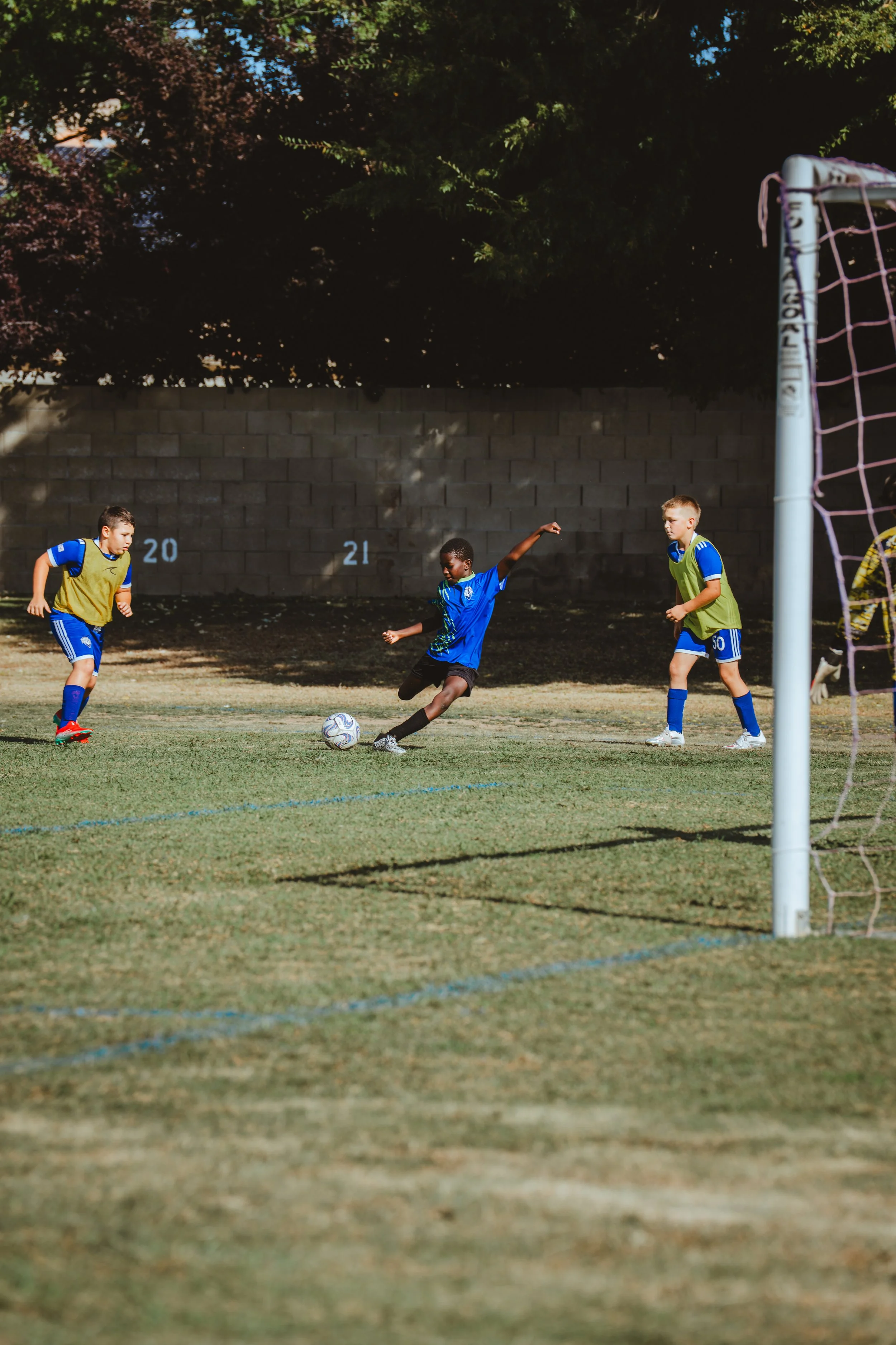 Soccer player waiting for ball