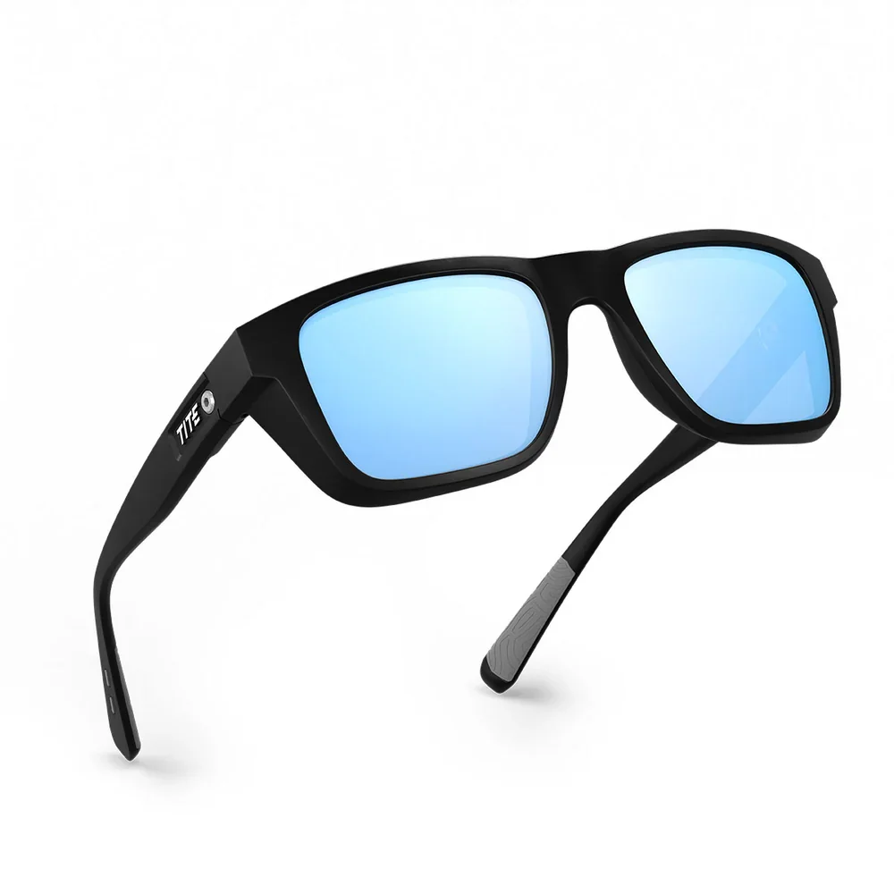 TITE Eyewear TITE 03 matte black frames with blue mirror VIVID-GOLF lenses