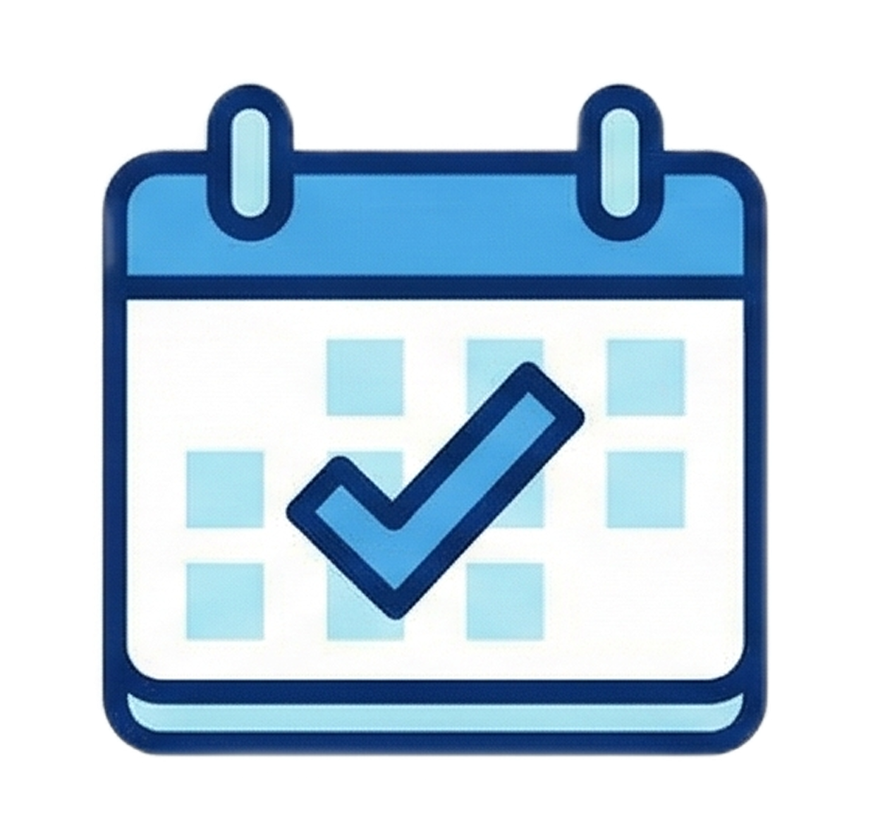 Calendar icon with a checkmark, symbolizing a scheduled or completed event.