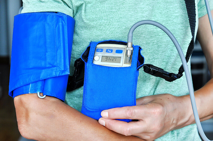 24 hour blood pressure monitoring unit taking readings every half