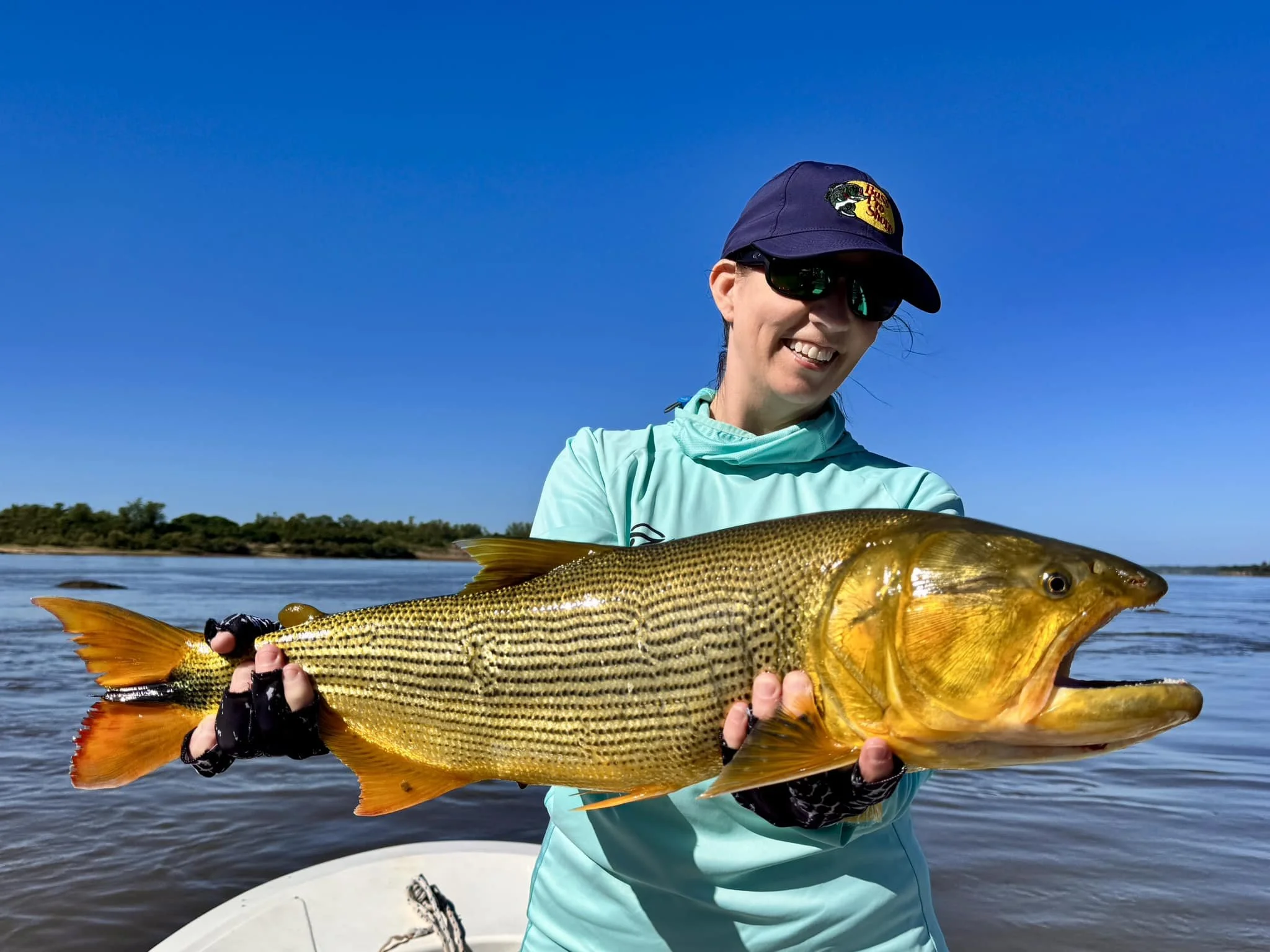 Golden dorado are stunning to see in person, and put up an incredible fight!  They are aggressive predators, and put on quite a show as they leap and jump through the water.  Once we landed each one and took a quick picture, every fish was released b