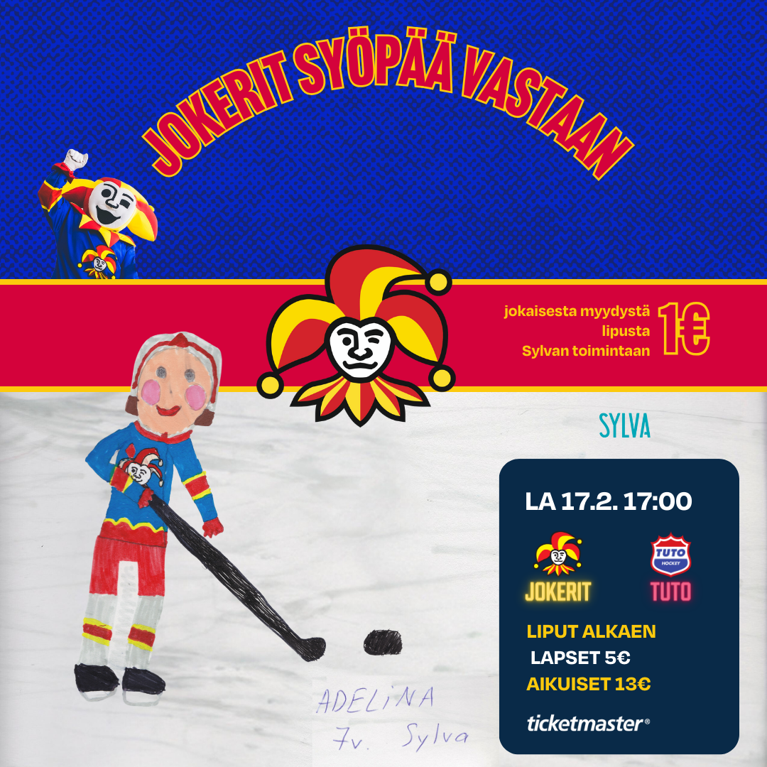 Auta syöpään sairastuneiden lasten ja nuorten perheitä ostamalla lippu 17.2. otteluun