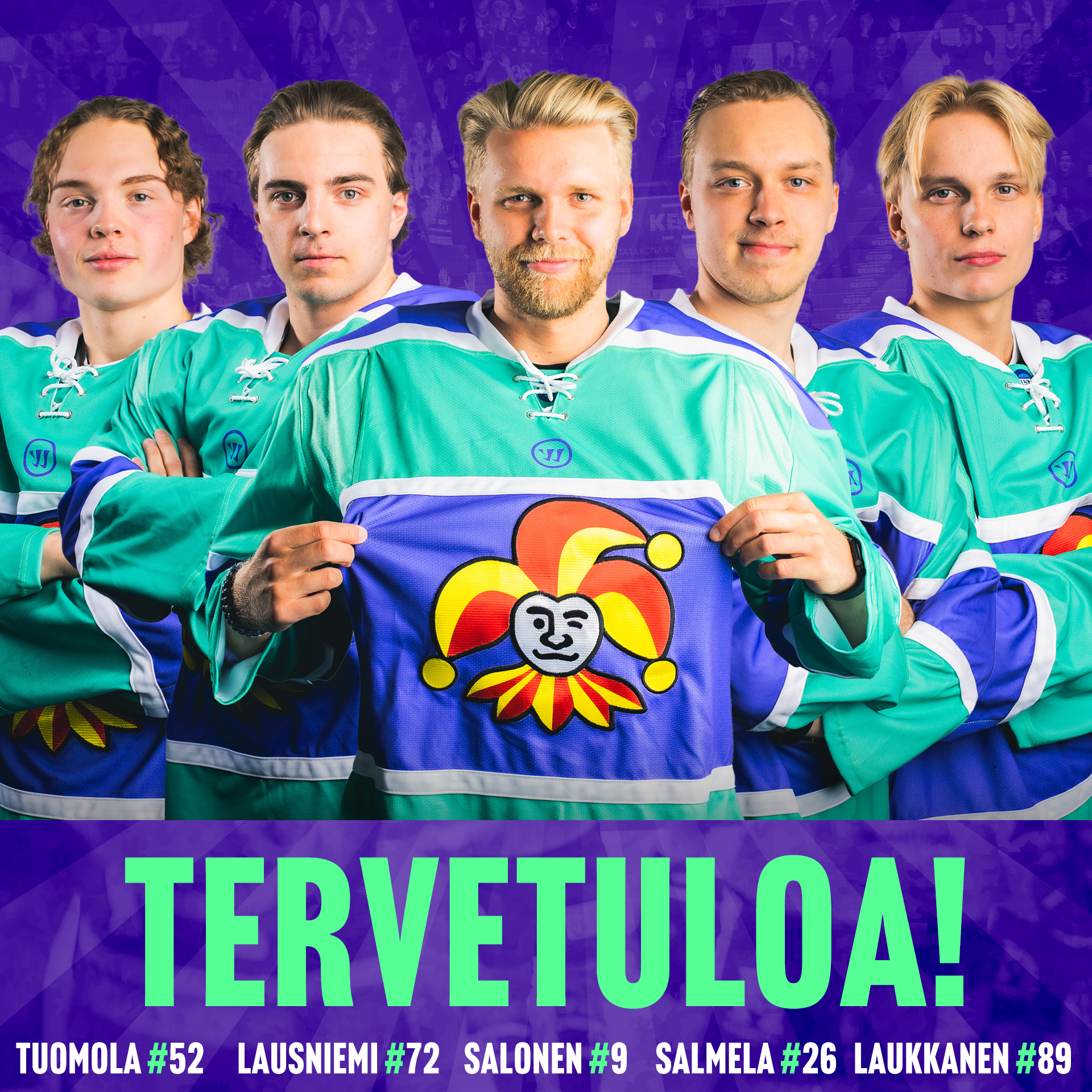 Viisi uutta pelaajaa jokeripaitaan