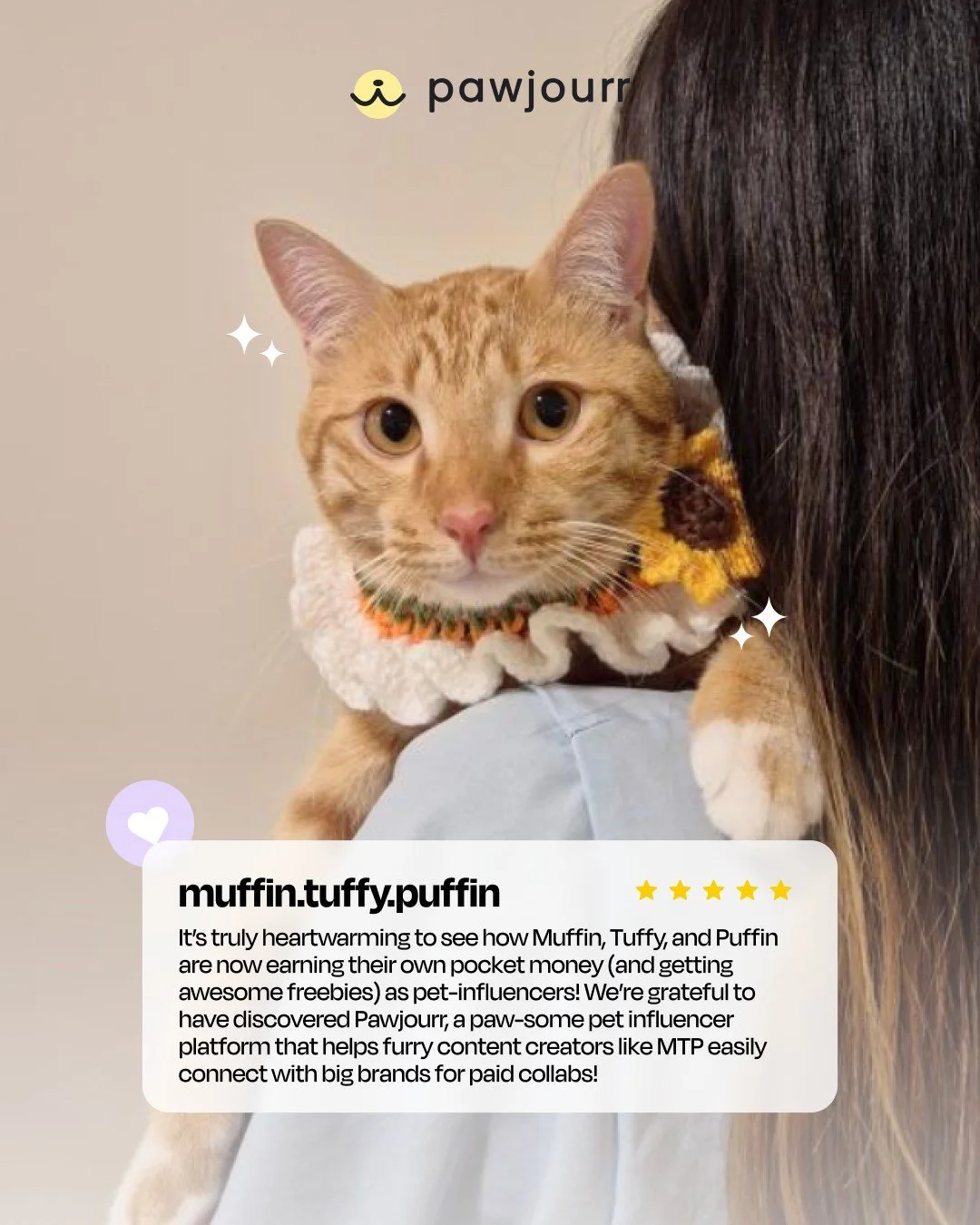 Whoever said keeping pets is too expensive just hasn&rsquo;t heard of Pawjourr yet 🤷

We're happy to have you as part of our creator fam @muffin.tuffy.puffin 🥰 

#TheWoofAgency #Pawjourr #PetInfluencer #Petsthatpayrent