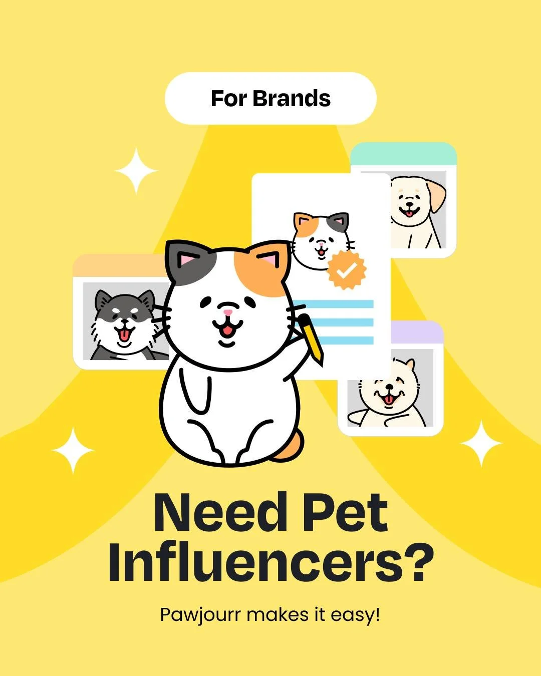 For brands looking for the easiest (and fastest) way to work with pet creators worldwide: Pawjourr 👋 

From creator discovery to content delivery, everything happens in one place&ndash; with a global network of 30K+ pet influencers ready to bring yo