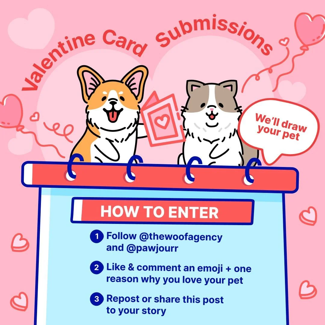 Roses are red, violets are blue, this Valentine&rsquo;s card? It&rsquo;s all about YOU (and your pet) 

We&rsquo;re drawing your pet this Valentine&rsquo;s 💕

Follow, comment an emoji + why you love them, and share to enter ✨

Because fur babies des