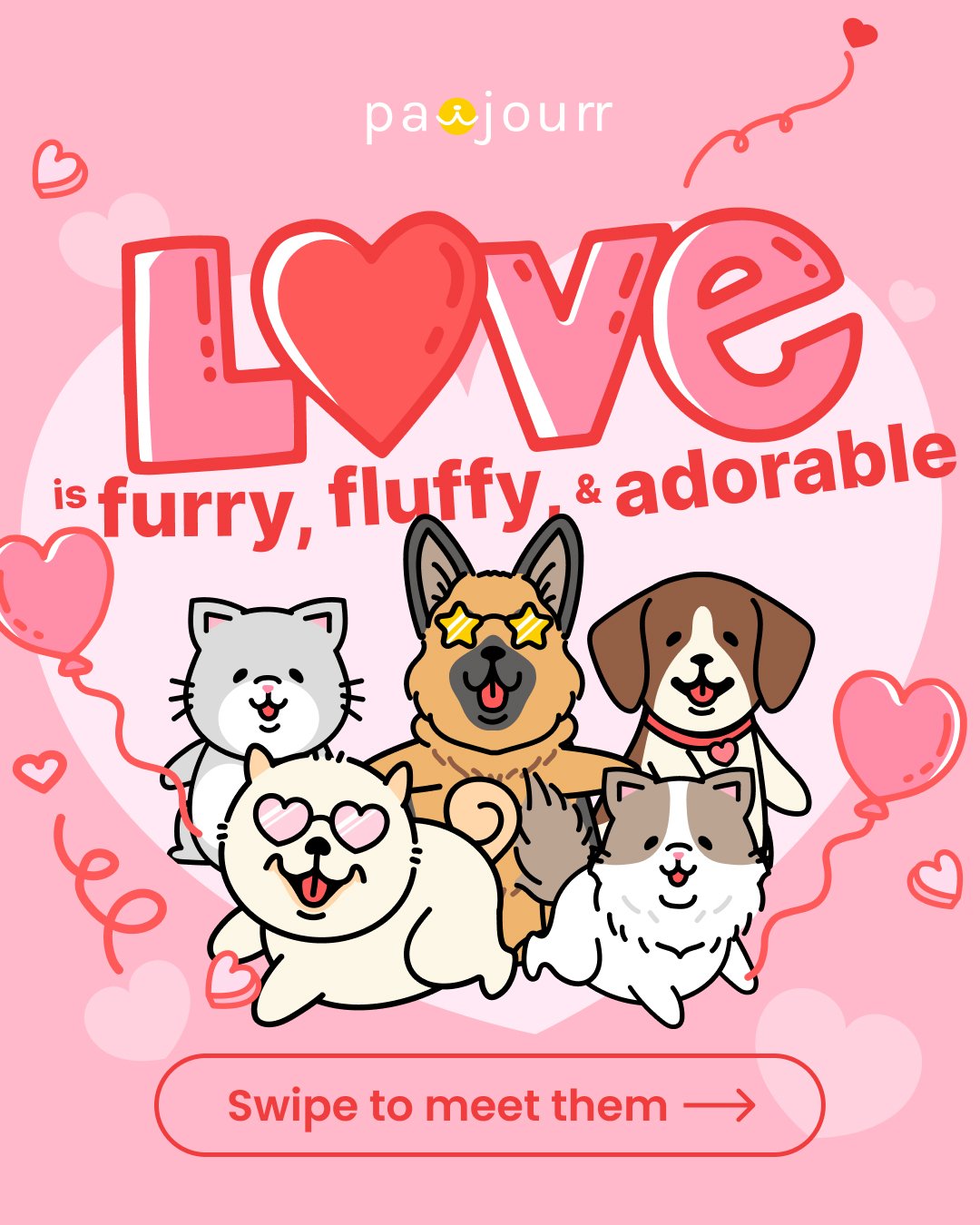 Your love stories meant everything to us. 🐾

We&rsquo;ve selected 5 special pets and turned them into Valentine illustrations to celebrate the love you share.

Thank you for letting us be part of your story❤️

#Pawjourr #PetLove #ValentinesWithPets 