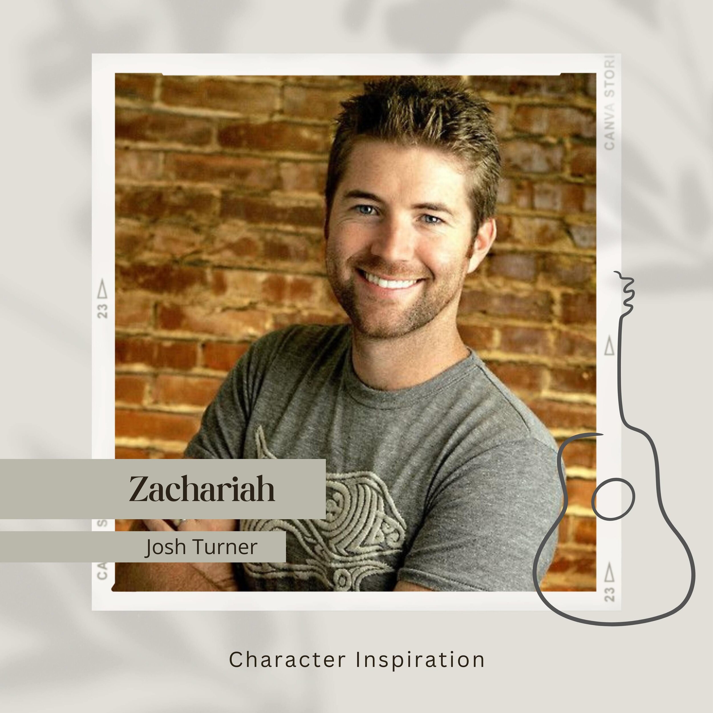 My inspiration for the character of Zachariah Mayne in Country Haven was a younger version of singer Josh Turner.