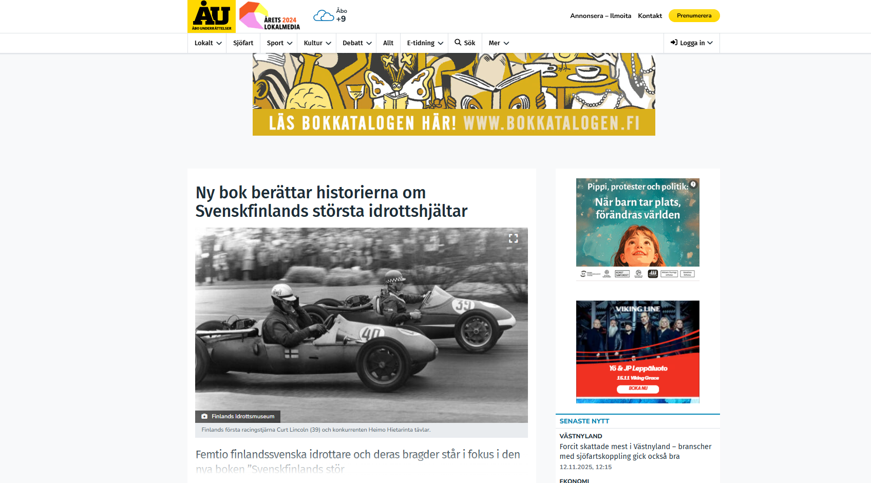 Svenskfinlands största idrottshjältar (Åbo Underrättelser 11/2025)