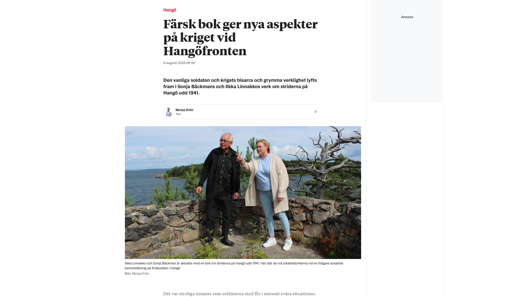Hangö 1941: den okända fronten - Västra Nyland 8/2026