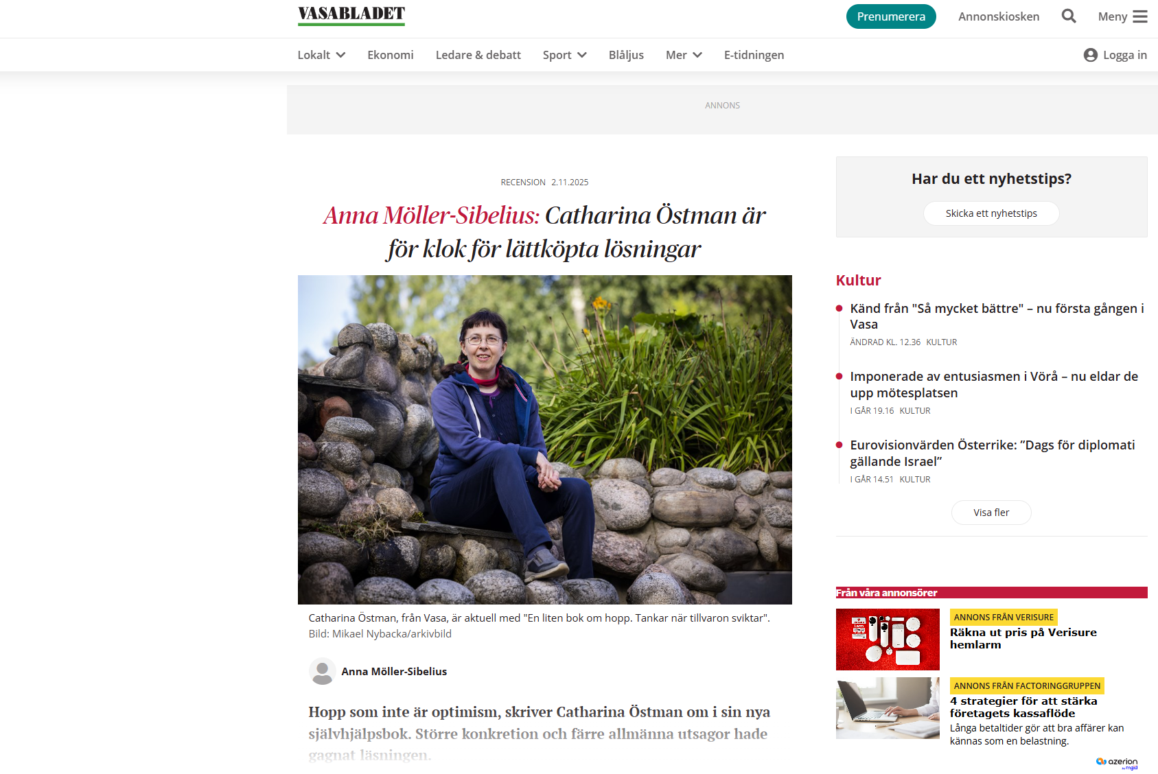 En liten bok om hopp (Vasabladet 11/2025)