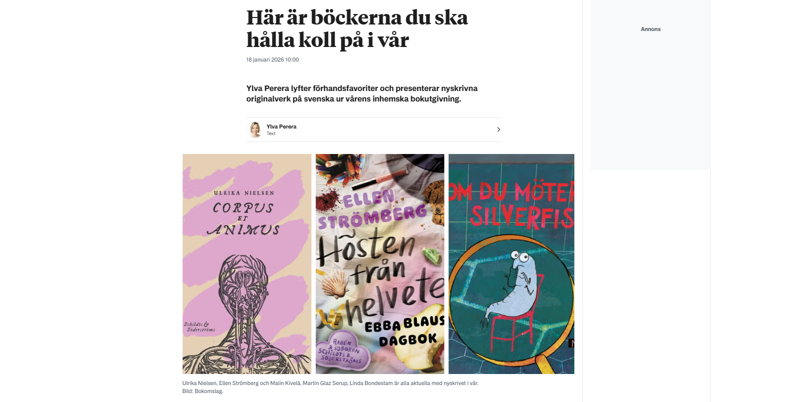 Librarias vår- och sommarutgivning (Hufvudstadsbladet 1/2026)
