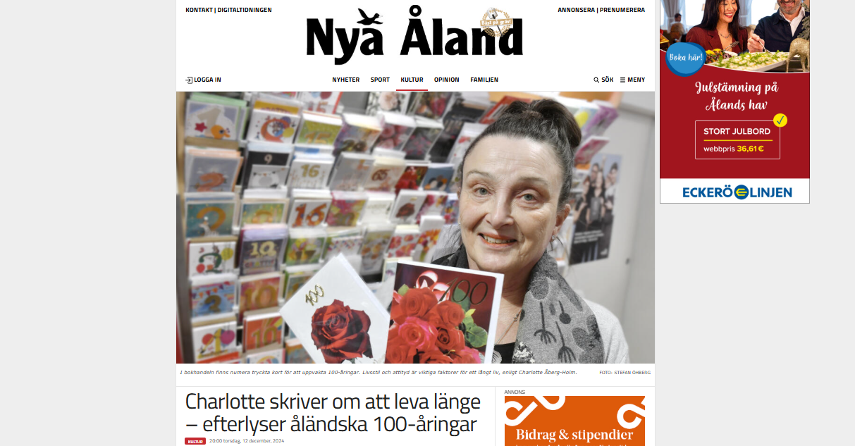 Att få leva till 100 och längre (Nya Åland 12/2024)