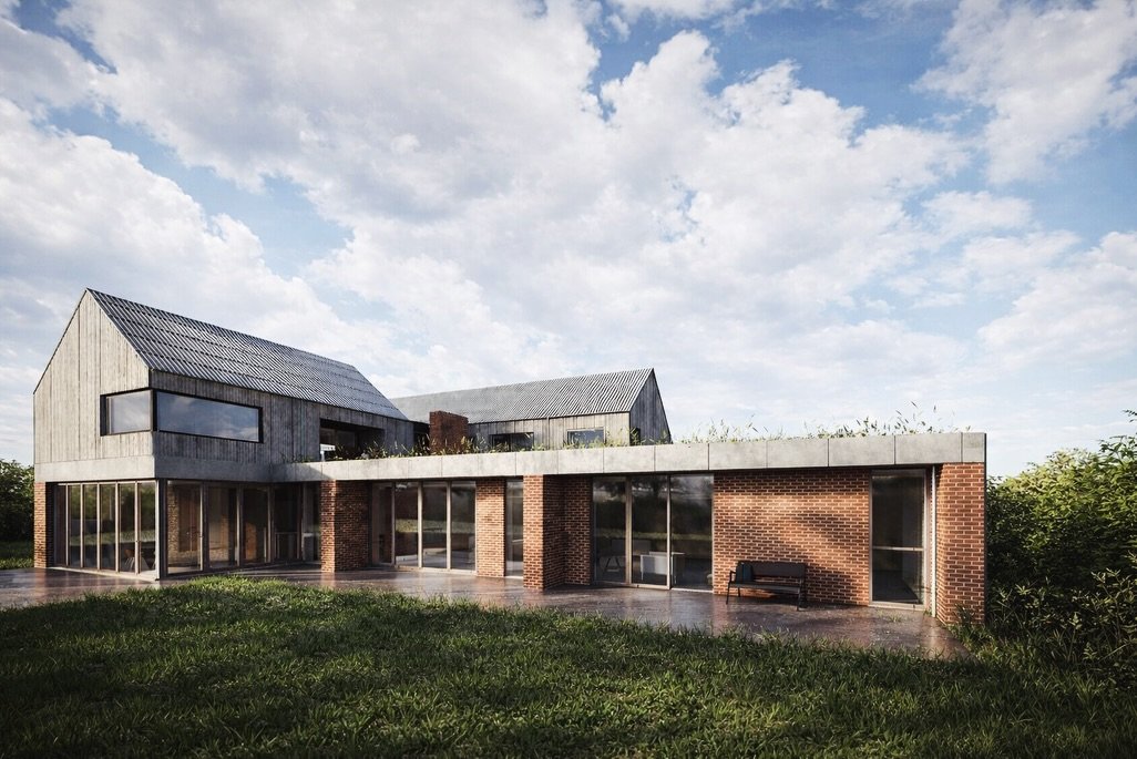 Welcome to Partridge Covey - A contemporary family Farmhouse for the Partridge family at Cockfield Hall Farm in Suffolk. The design takes strong reference from the farmyard vernacular in both its form and materiality. 

Today was a huge milestone, wi