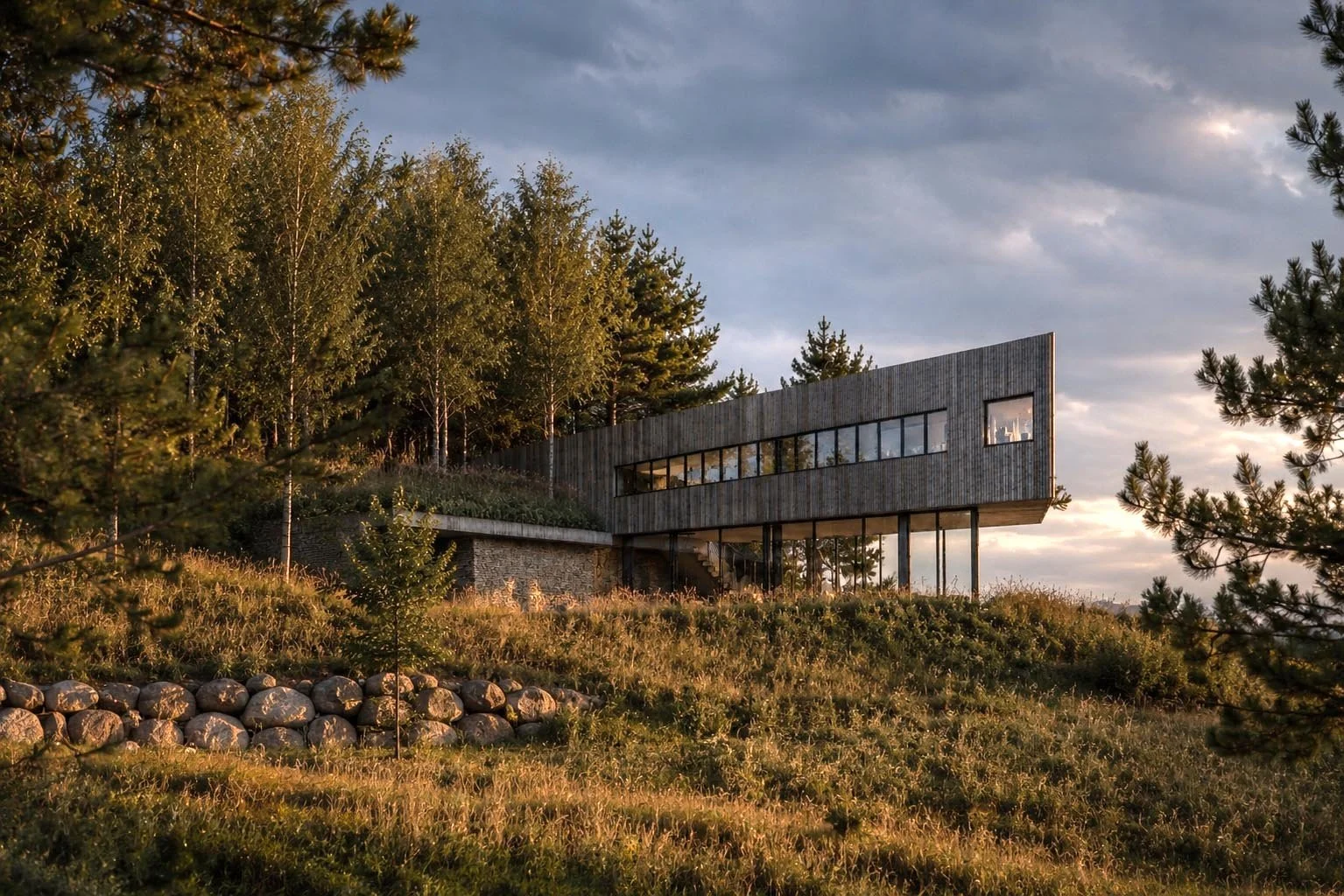 Wood Hill - contemporary hillside home in Hampshire set within a woodland landscape