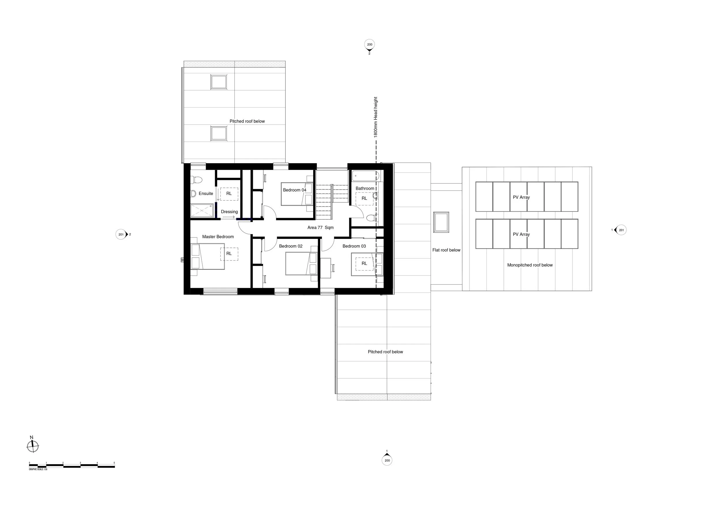 Hereward House – First floor plan of Passive House in Aldreth, Ely, Cambridgeshire