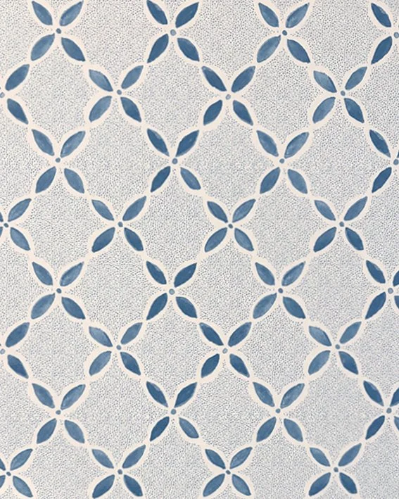 Lattice Leaf Wallpaper - Blues