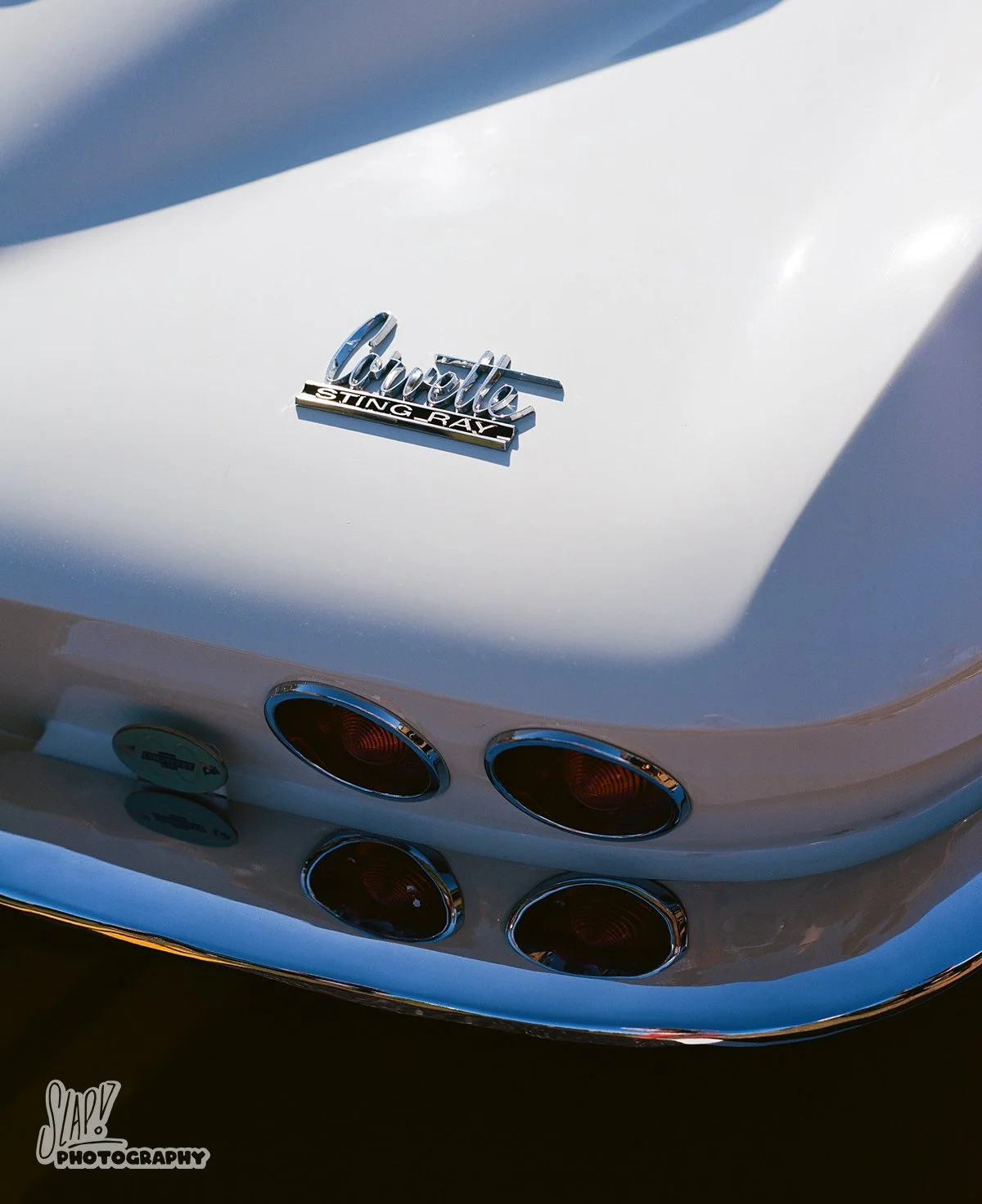 Chevrolet Corvette Coupe Rear End With Badge and Tail Lights