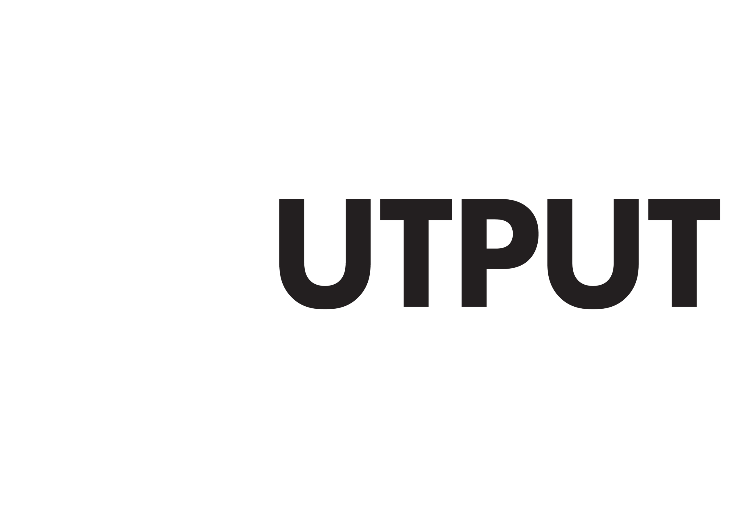 Logo of Output Belfast featuring a black square with a white circle inside, followed by the words 'OUTPUT' in large black letters and 'BELFAST' underneath in smaller white letters.